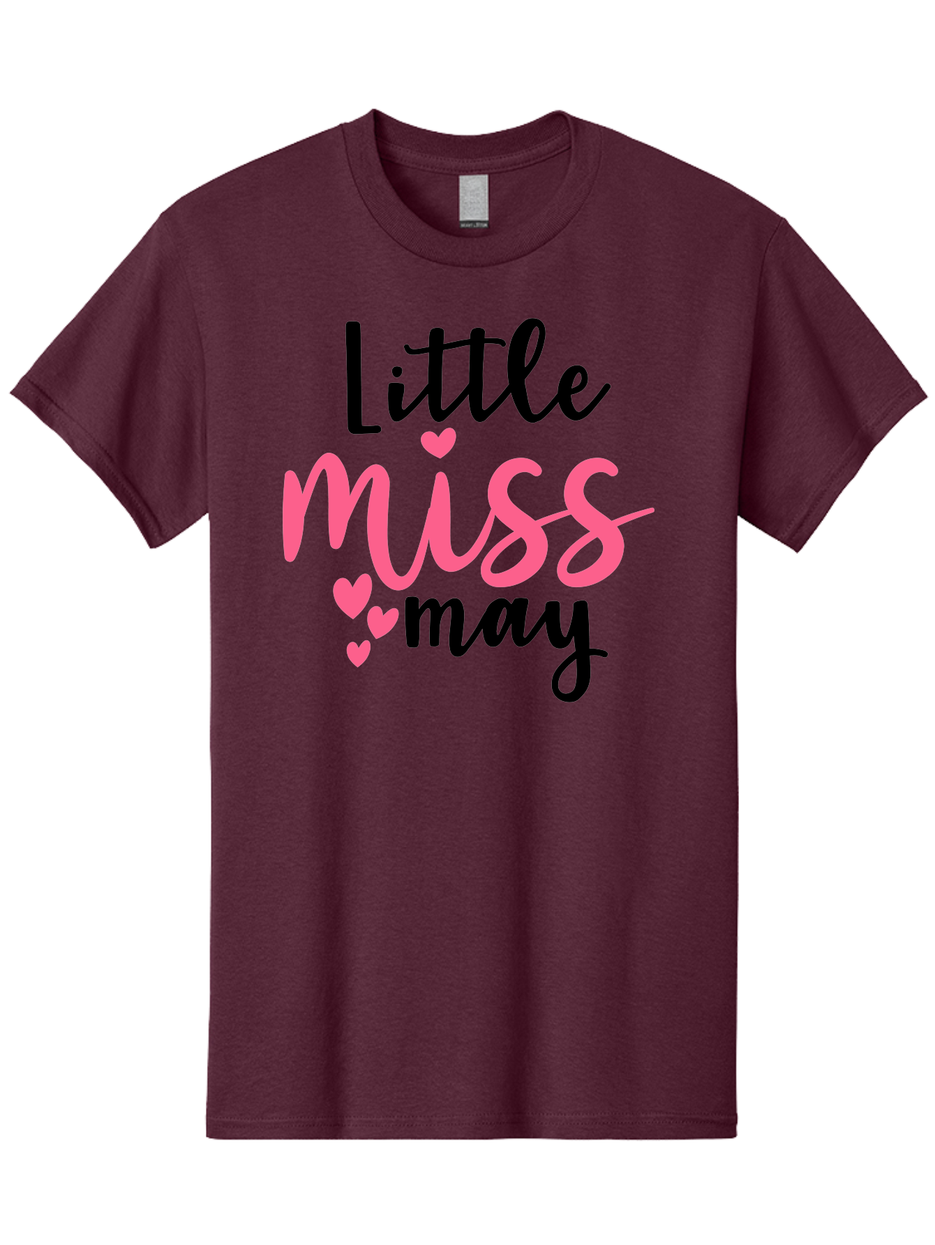 Little-Miss-May Men'S Graphic Tee, 100% Cotton, Comfortable Casual Summer Wear, Machine Washable, Cute Typography, Feminine Design, Heart Motifs, Little Miss May, Sweet Aesthetic, Playful Hearts, Girly Vibe, Whimsical Style Aad432 13