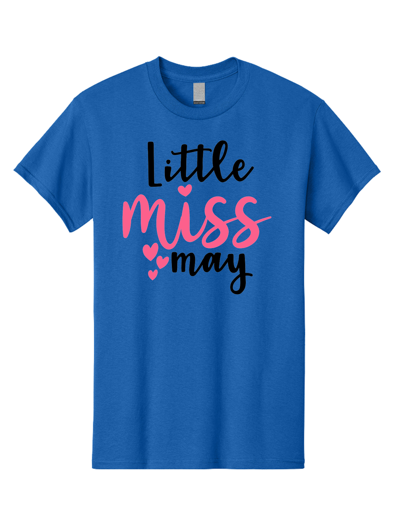 Little-Miss-May Men'S Graphic Tee, 100% Cotton, Comfortable Casual Summer Wear, Machine Washable, Cute Typography, Feminine Design, Heart Motifs, Little Miss May, Sweet Aesthetic, Playful Hearts, Girly Vibe, Whimsical Style Aad432 23