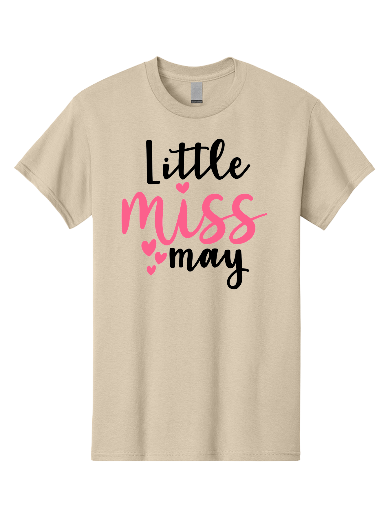 Little-Miss-May Men'S Graphic Tee, 100% Cotton, Comfortable Casual Summer Wear, Machine Washable, Cute Typography, Feminine Design, Heart Motifs, Little Miss May, Sweet Aesthetic, Playful Hearts, Girly Vibe, Whimsical Style Aad432 9