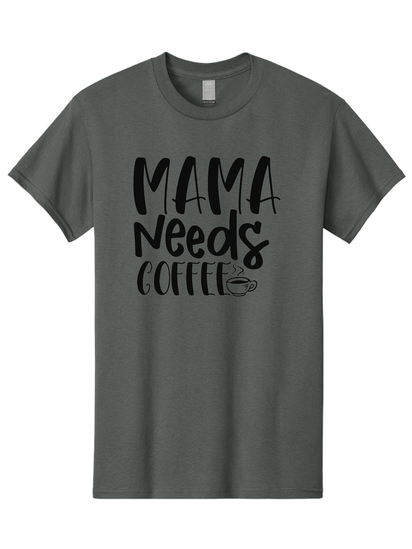 Mama-Needs-Coffee Men'S Graphic Tee, 100% Cotton, Comfortable Casual Summer Wear, Machine Washable, Funny Mom Quote, Coffee Humor, Motherhood, Caffeine Fix, Mom Life, Humorous Saying, Coffee Lover, Mama Needs Coffee Aad434