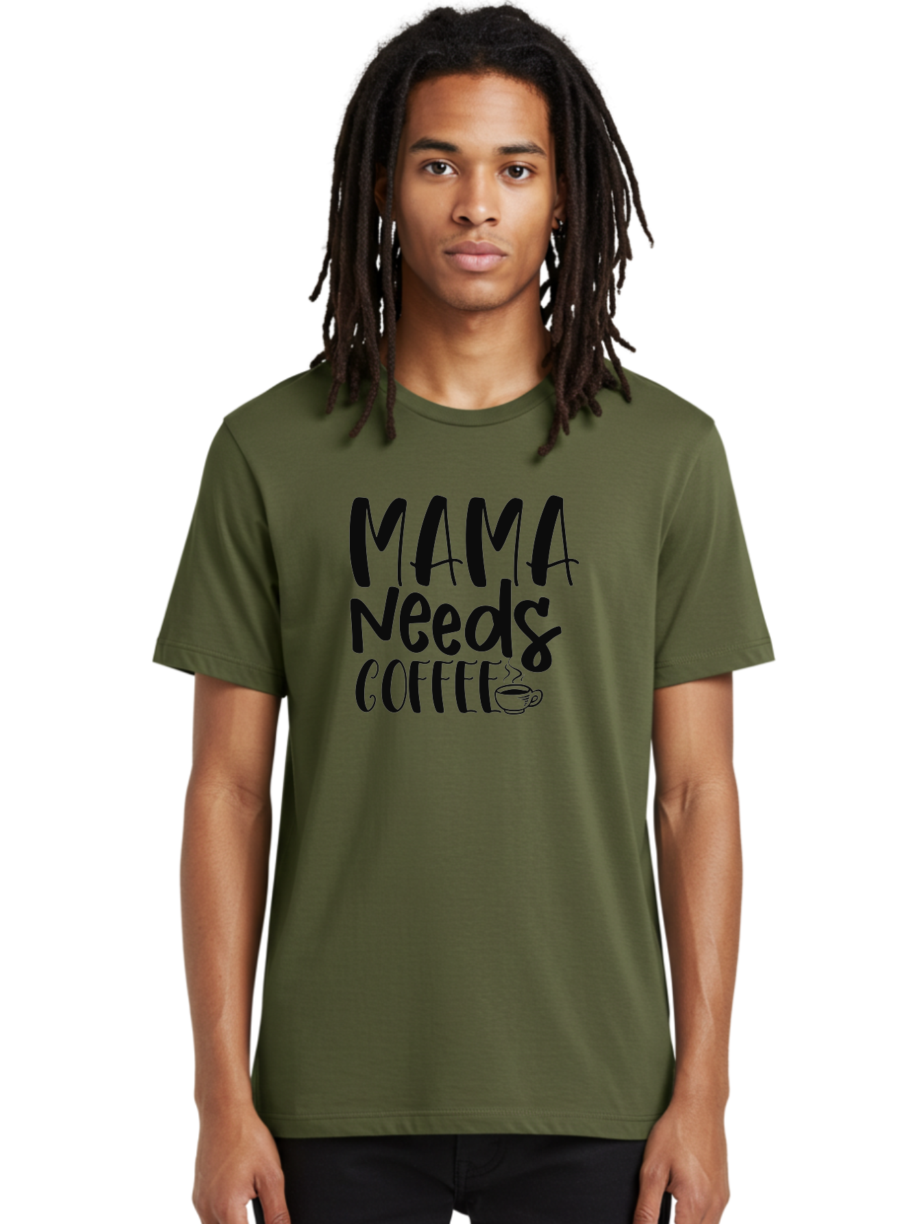 Mama-Needs-Coffee Men'S Graphic Tee, 100% Cotton, Comfortable Casual Summer Wear, Machine Washable, Funny Mom Quote, Coffee Humor, Motherhood, Caffeine Fix, Mom Life, Humorous Saying, Coffee Lover, Mama Needs Coffee Aad434 22