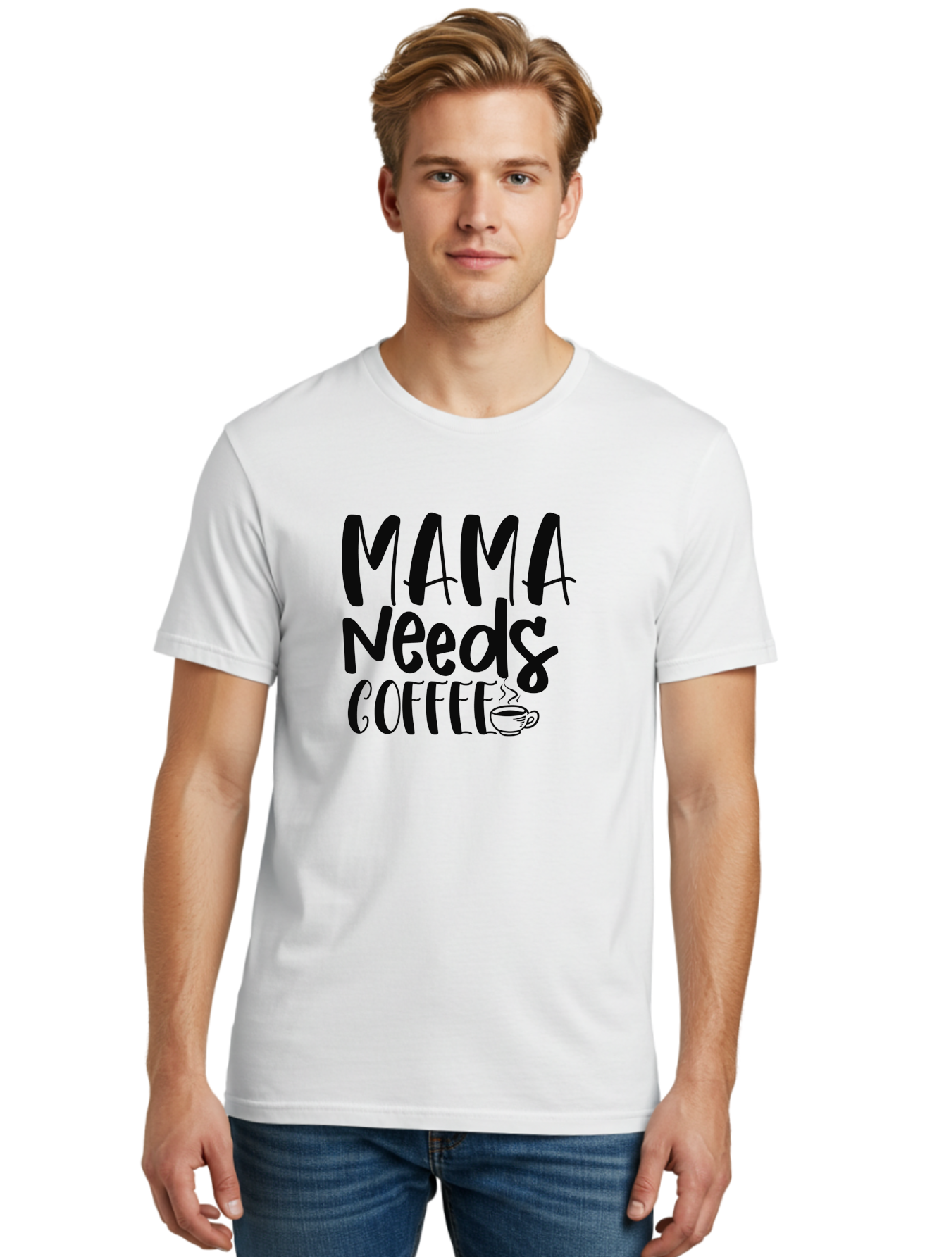 Mama-Needs-Coffee Men'S Graphic Tee, 100% Cotton, Comfortable Casual Summer Wear, Machine Washable, Funny Mom Quote, Coffee Humor, Motherhood, Caffeine Fix, Mom Life, Humorous Saying, Coffee Lover, Mama Needs Coffee Aad434 12