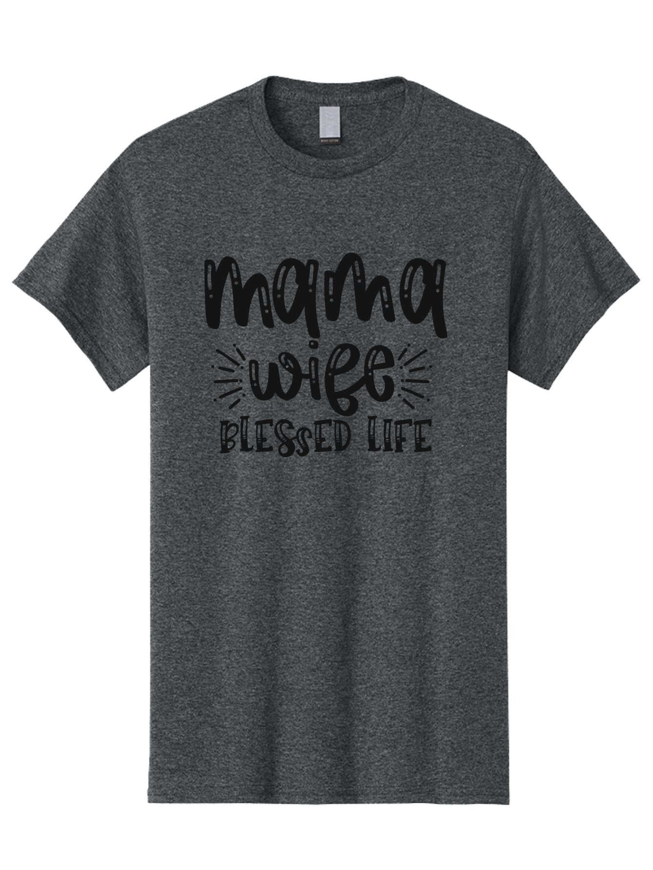 Mama-Wife-Blessed-Life Men'S Graphic Tee, 100% Cotton, Comfortable Casual Summer Wear, Machine Washable, Mama Wife Blessed Life, Inspirational Quotes, Motivational Phrases, Motherhood, Marriage, Faith, Positive Affirmations, Family Values, Aad436 14