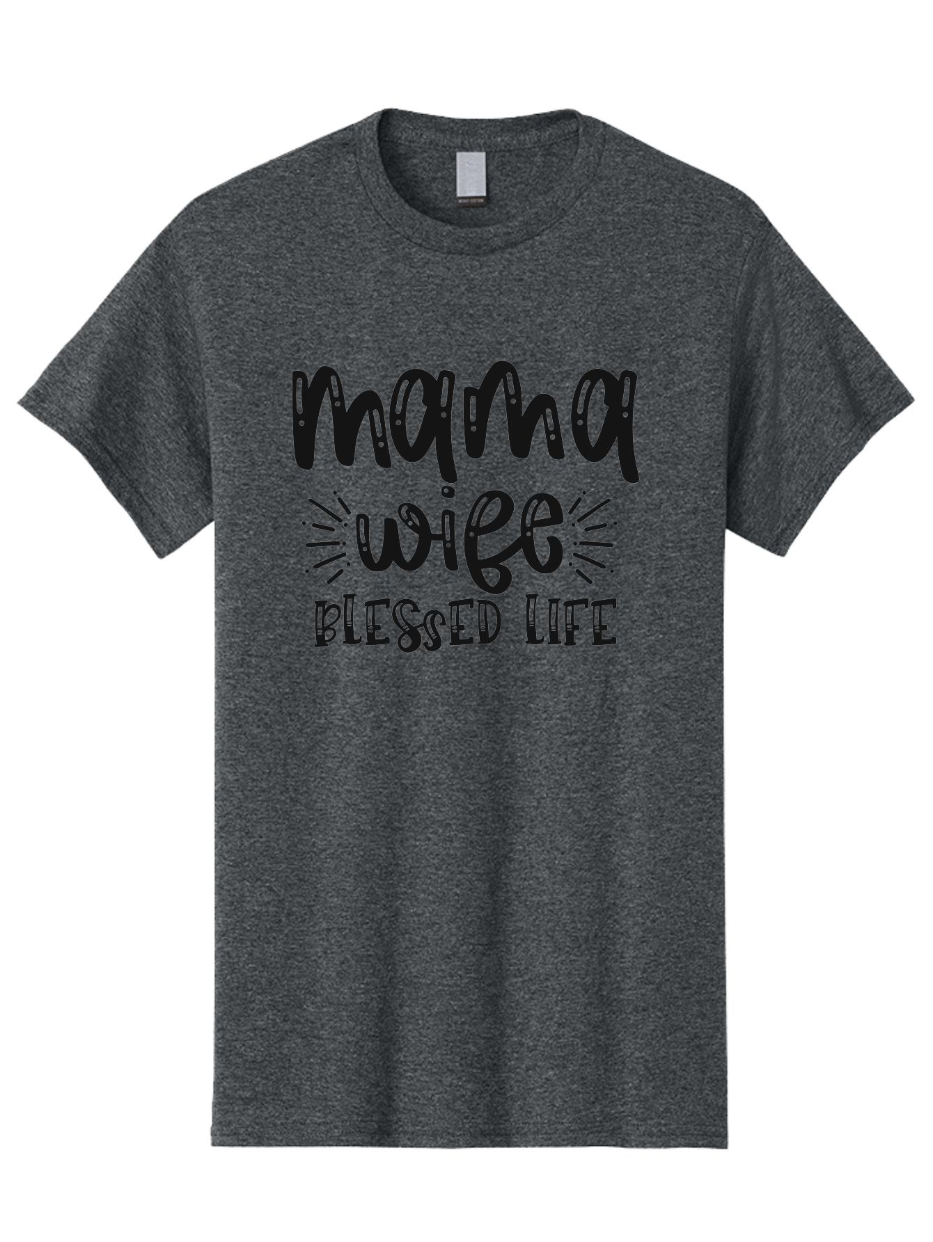 Mama-Wife-Blessed-Life Men'S Graphic Tee, 100% Cotton, Comfortable Casual Summer Wear, Machine Washable, Mama Wife Blessed Life, Inspirational Quotes, Motivational Phrases, Motherhood, Marriage, Faith, Positive Affirmations, Family Values, Aad436 3
