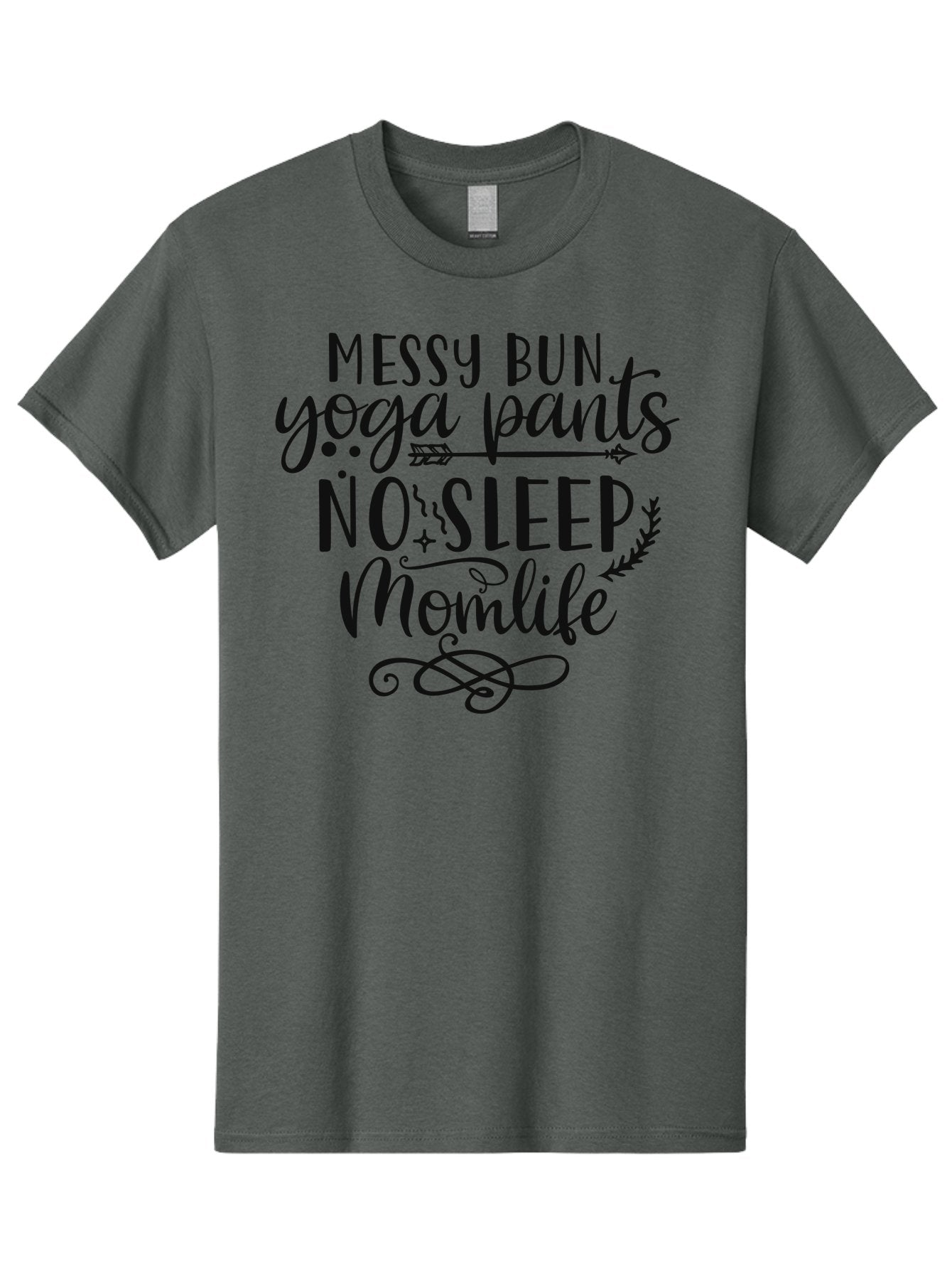 Messy-Bun-Yoga-Pants-No-Sleep-Momlife Men'S Graphic Tee, 100% Cotton, Comfortable Casual Summer Wear, Machine Washable, Messy Bun, Yoga Pants, No Sleep, Mom Life, Mom Quotes, Funny Mom Quotes, Motherhood, Parenting Humor, Mom Humor, Aad437 14
