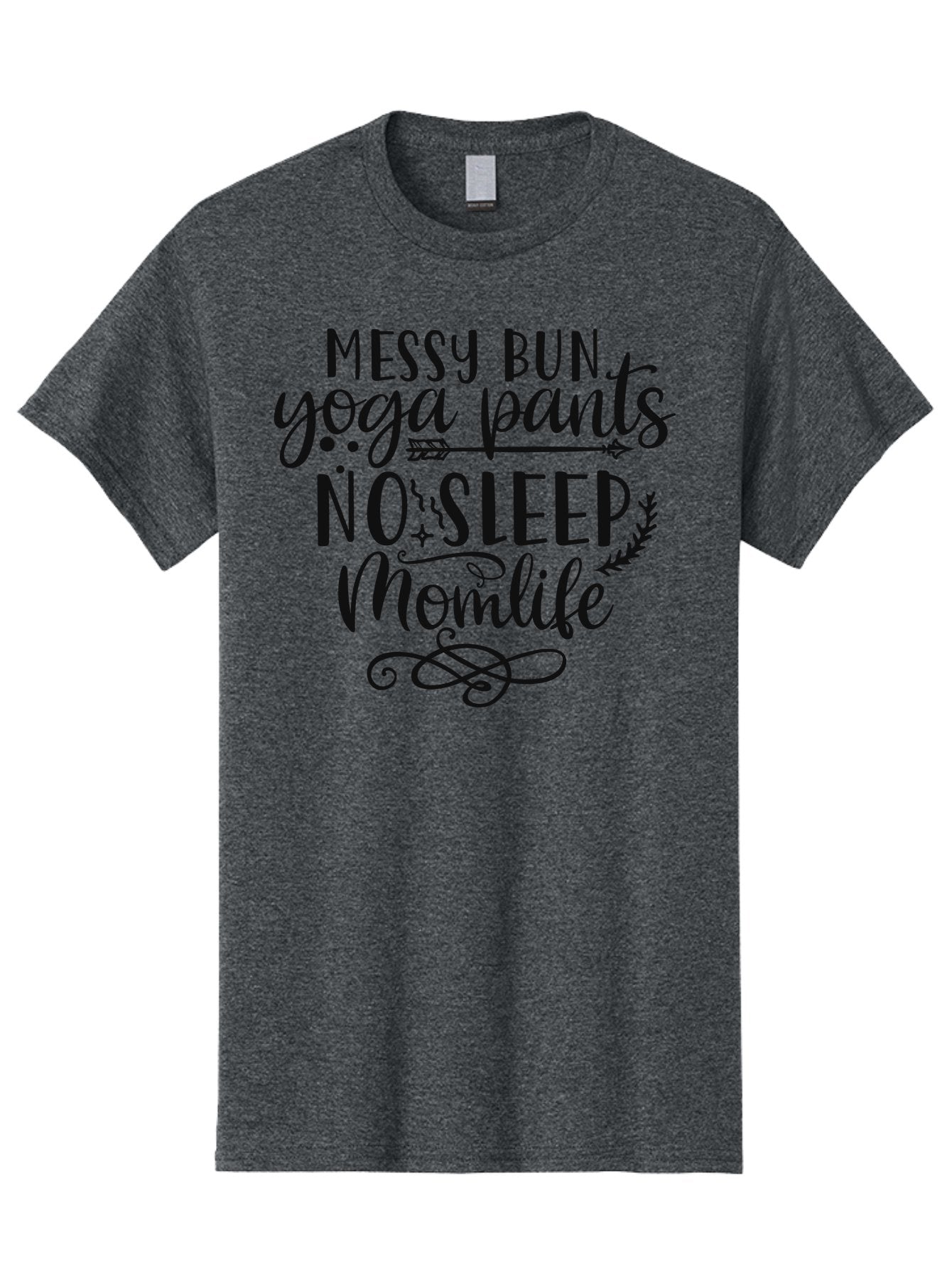 Messy-Bun-Yoga-Pants-No-Sleep-Momlife Men'S Graphic Tee, 100% Cotton, Comfortable Casual Summer Wear, Machine Washable, Messy Bun, Yoga Pants, No Sleep, Mom Life, Mom Quotes, Funny Mom Quotes, Motherhood, Parenting Humor, Mom Humor, Aad437 15