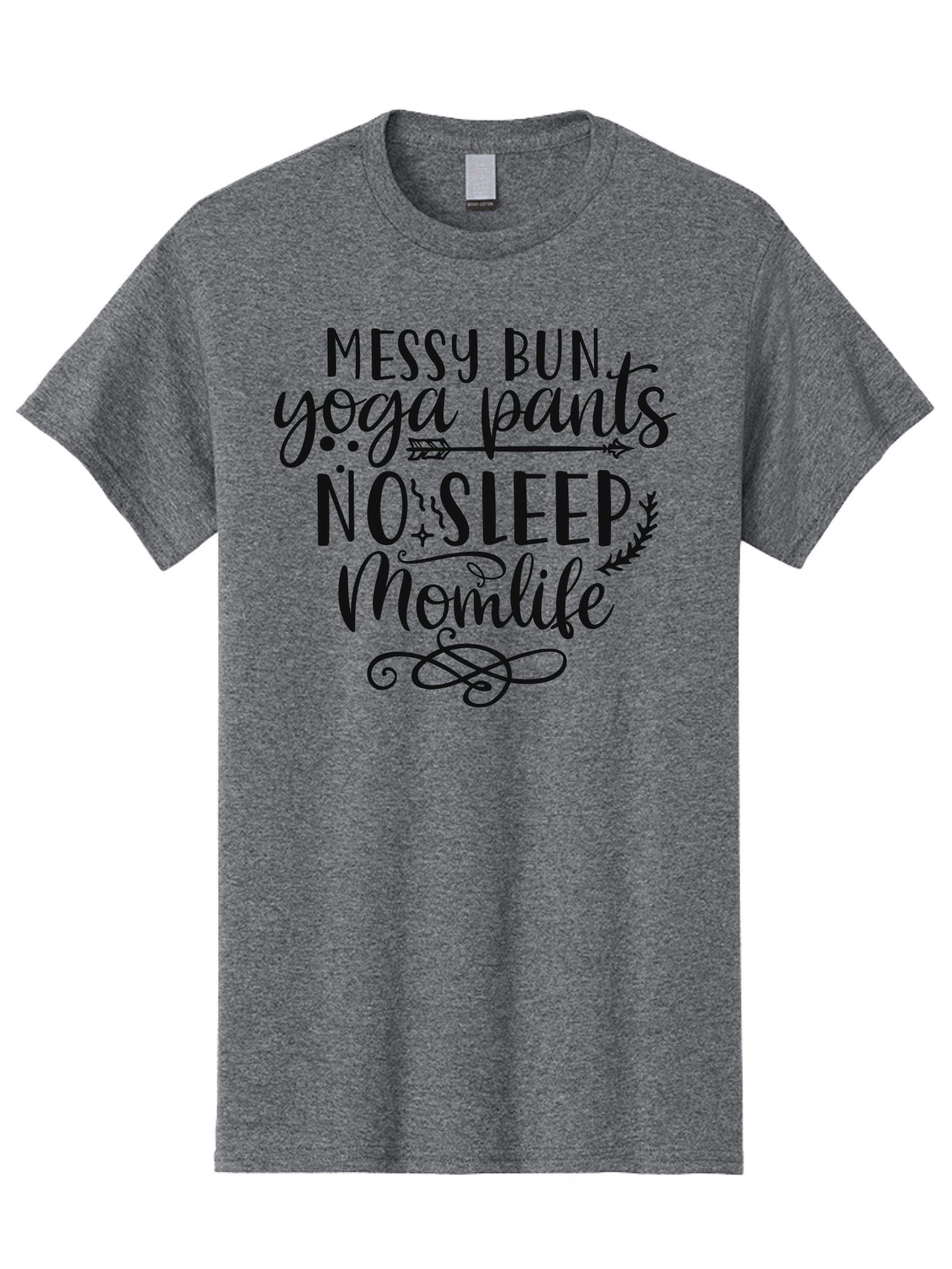 Messy-Bun-Yoga-Pants-No-Sleep-Momlife Men'S Graphic Tee, 100% Cotton, Comfortable Casual Summer Wear, Machine Washable, Messy Bun, Yoga Pants, No Sleep, Mom Life, Mom Quotes, Funny Mom Quotes, Motherhood, Parenting Humor, Mom Humor, Aad437 11