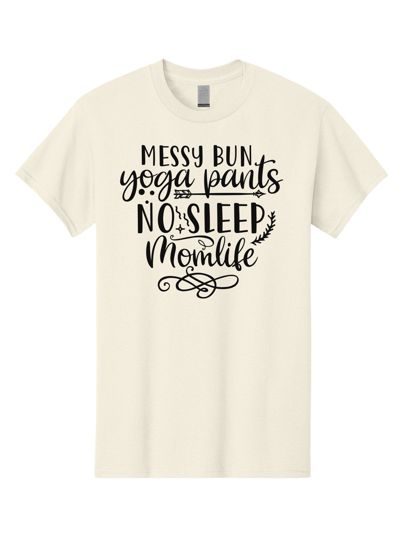 Messy-Bun-Yoga-Pants-No-Sleep-Momlife Men'S Graphic Tee, 100% Cotton, Comfortable Casual Summer Wear, Machine Washable, Messy Bun, Yoga Pants, No Sleep, Mom Life, Mom Quotes, Funny Mom Quotes, Motherhood, Parenting Humor, Mom Humor, Aad437 7