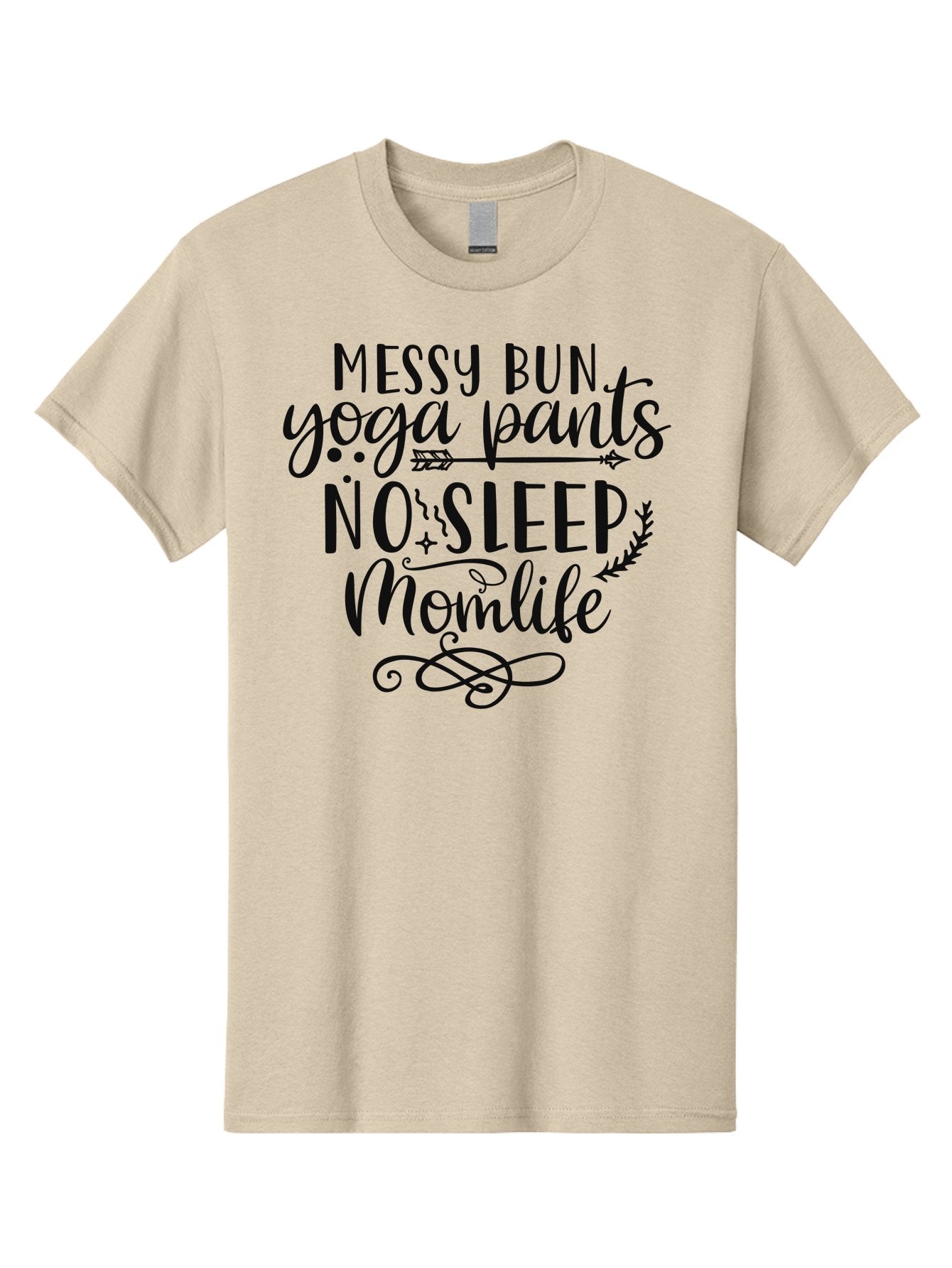 Messy-Bun-Yoga-Pants-No-Sleep-Momlife Men'S Graphic Tee, 100% Cotton, Comfortable Casual Summer Wear, Machine Washable, Messy Bun, Yoga Pants, No Sleep, Mom Life, Mom Quotes, Funny Mom Quotes, Motherhood, Parenting Humor, Mom Humor, Aad437 6