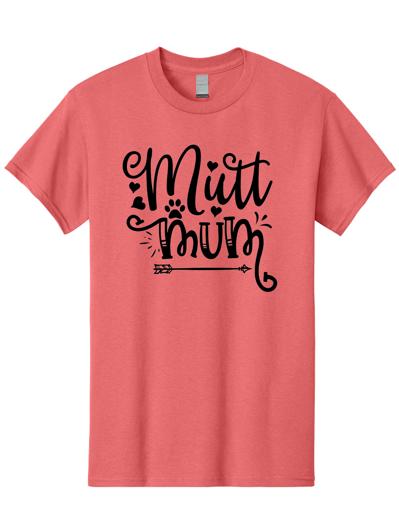 Mitt-Mum Men'S Graphic Tee, 100% Cotton, Comfortable Casual Summer Wear, Machine Washable, Mitt Mum, Dog Mom, Pet Lover, Cute Typography, Black Font, Hearts, Paw Print, Arrow Design, Whimsical Elements, Dog Mom Gifts, Pet Accessories Aad439 17
