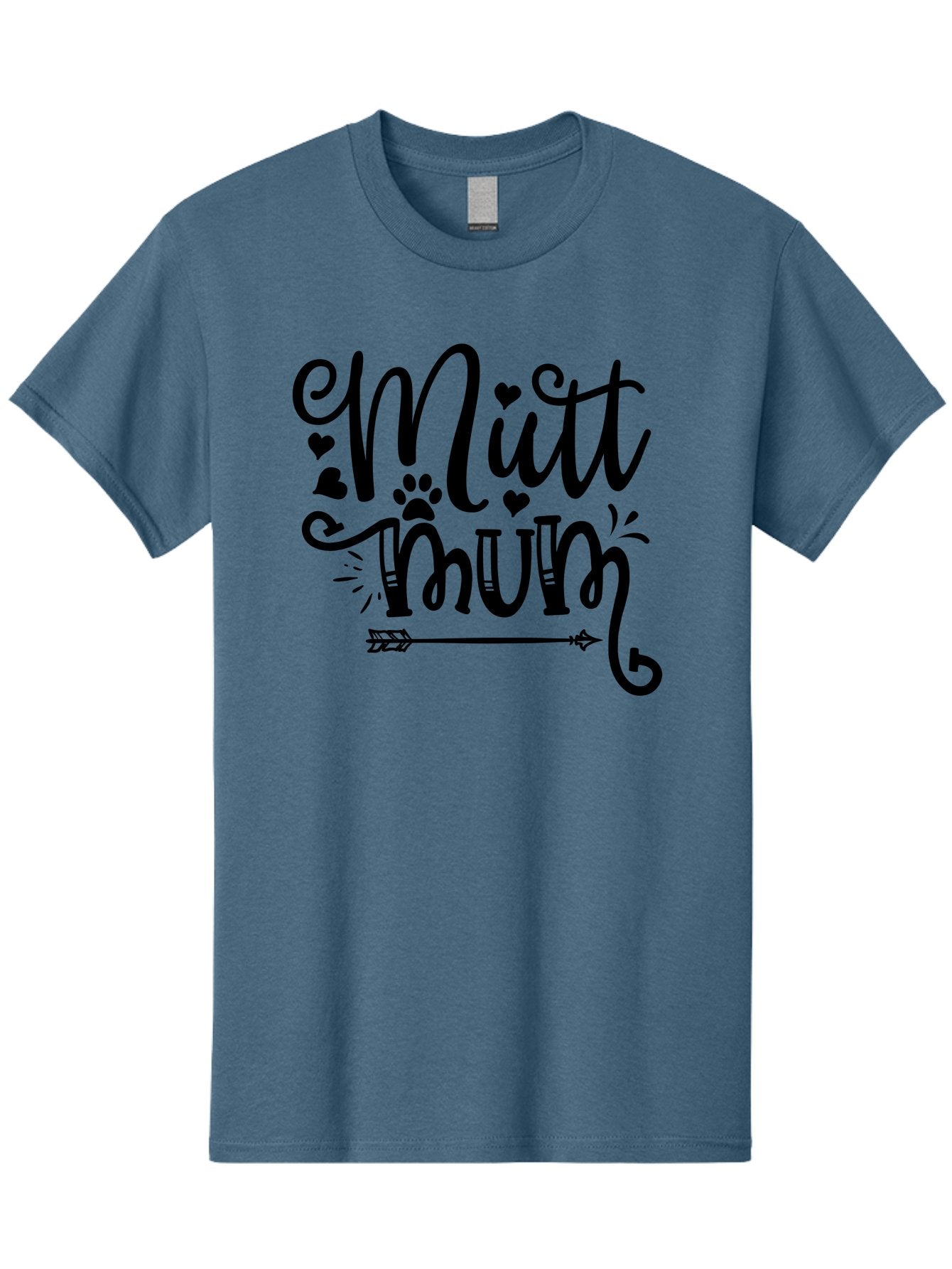 Mitt-Mum Men'S Graphic Tee, 100% Cotton, Comfortable Casual Summer Wear, Machine Washable, Mitt Mum, Dog Mom, Pet Lover, Cute Typography, Black Font, Hearts, Paw Print, Arrow Design, Whimsical Elements, Dog Mom Gifts, Pet Accessories Aad439 15