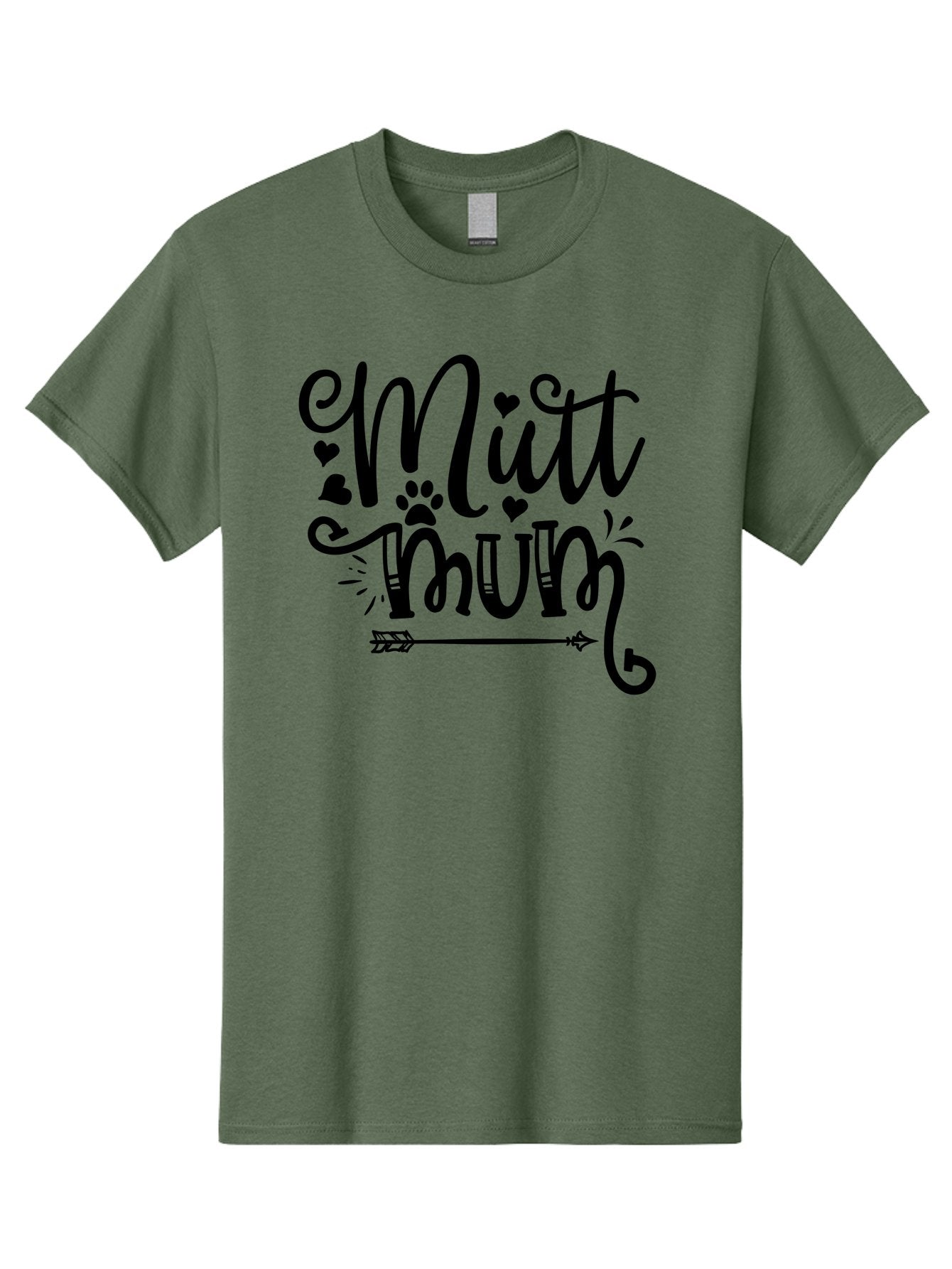 Mitt-Mum Men'S Graphic Tee, 100% Cotton, Comfortable Casual Summer Wear, Machine Washable, Mitt Mum, Dog Mom, Pet Lover, Cute Typography, Black Font, Hearts, Paw Print, Arrow Design, Whimsical Elements, Dog Mom Gifts, Pet Accessories Aad439 10