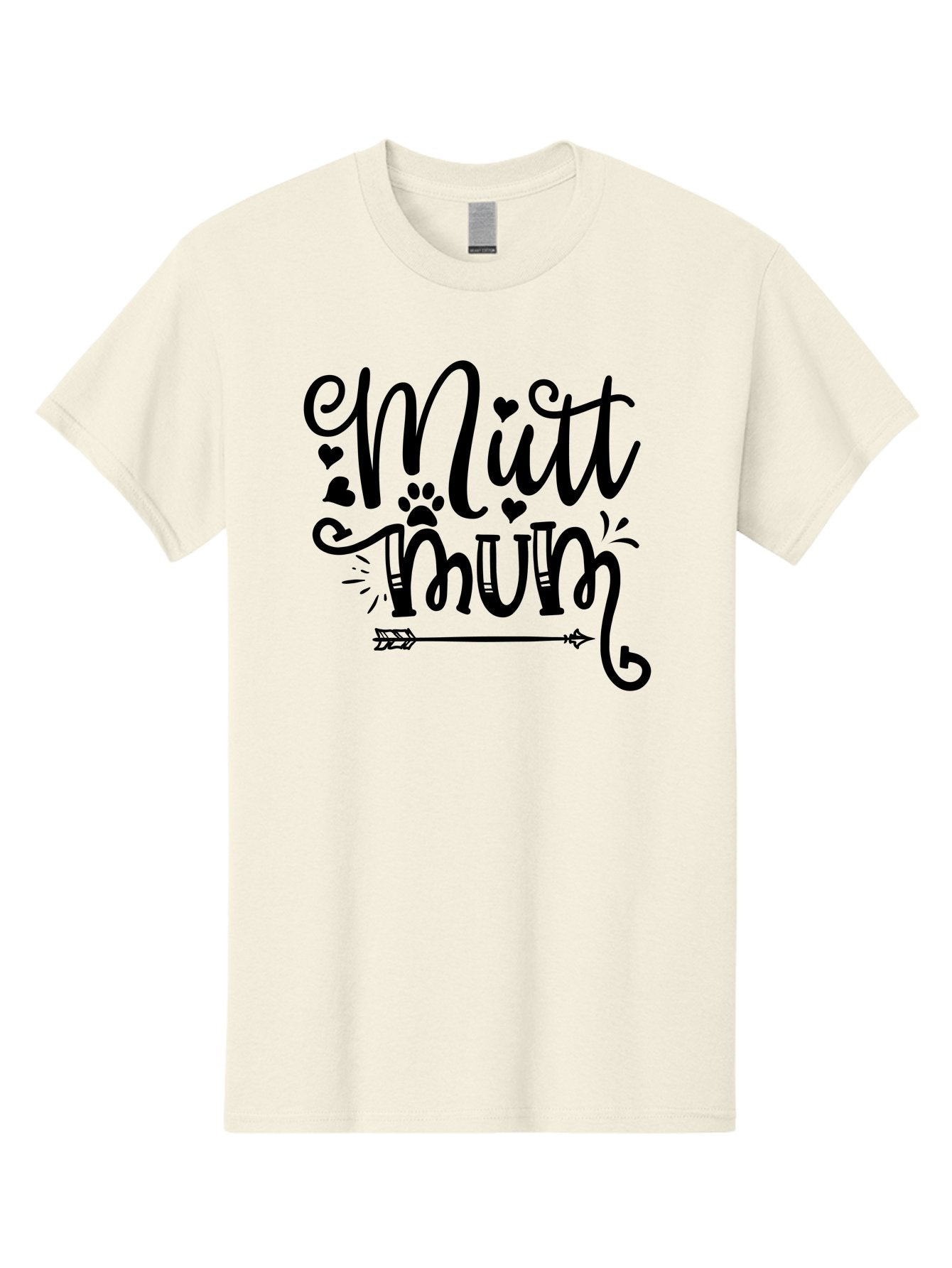 Mitt-Mum Men'S Graphic Tee, 100% Cotton, Comfortable Casual Summer Wear, Machine Washable, Mitt Mum, Dog Mom, Pet Lover, Cute Typography, Black Font, Hearts, Paw Print, Arrow Design, Whimsical Elements, Dog Mom Gifts, Pet Accessories Aad439 9
