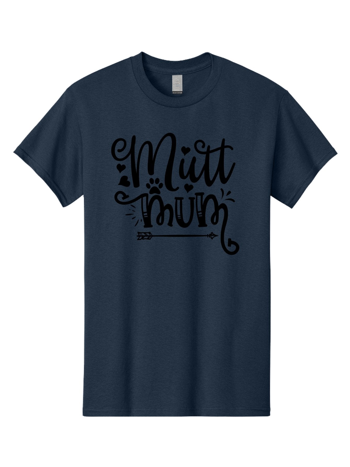 Mitt-Mum Men'S Graphic Tee, 100% Cotton, Comfortable Casual Summer Wear, Machine Washable, Mitt Mum, Dog Mom, Pet Lover, Cute Typography, Black Font, Hearts, Paw Print, Arrow Design, Whimsical Elements, Dog Mom Gifts, Pet Accessories Aad439 11