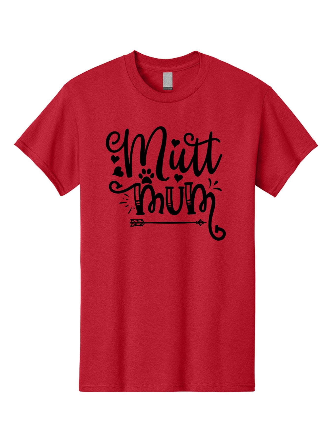 Mitt-Mum Men'S Graphic Tee, 100% Cotton, Comfortable Casual Summer Wear, Machine Washable, Mitt Mum, Dog Mom, Pet Lover, Cute Typography, Black Font, Hearts, Paw Print, Arrow Design, Whimsical Elements, Dog Mom Gifts, Pet Accessories Aad439 14