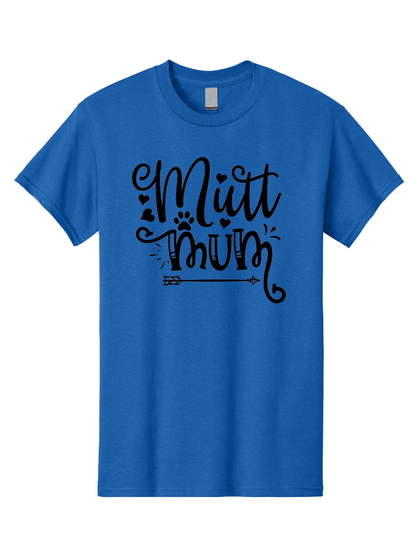 Mitt-Mum Men'S Graphic Tee, 100% Cotton, Comfortable Casual Summer Wear, Machine Washable, Mitt Mum, Dog Mom, Pet Lover, Cute Typography, Black Font, Hearts, Paw Print, Arrow Design, Whimsical Elements, Dog Mom Gifts, Pet Accessories Aad439 5