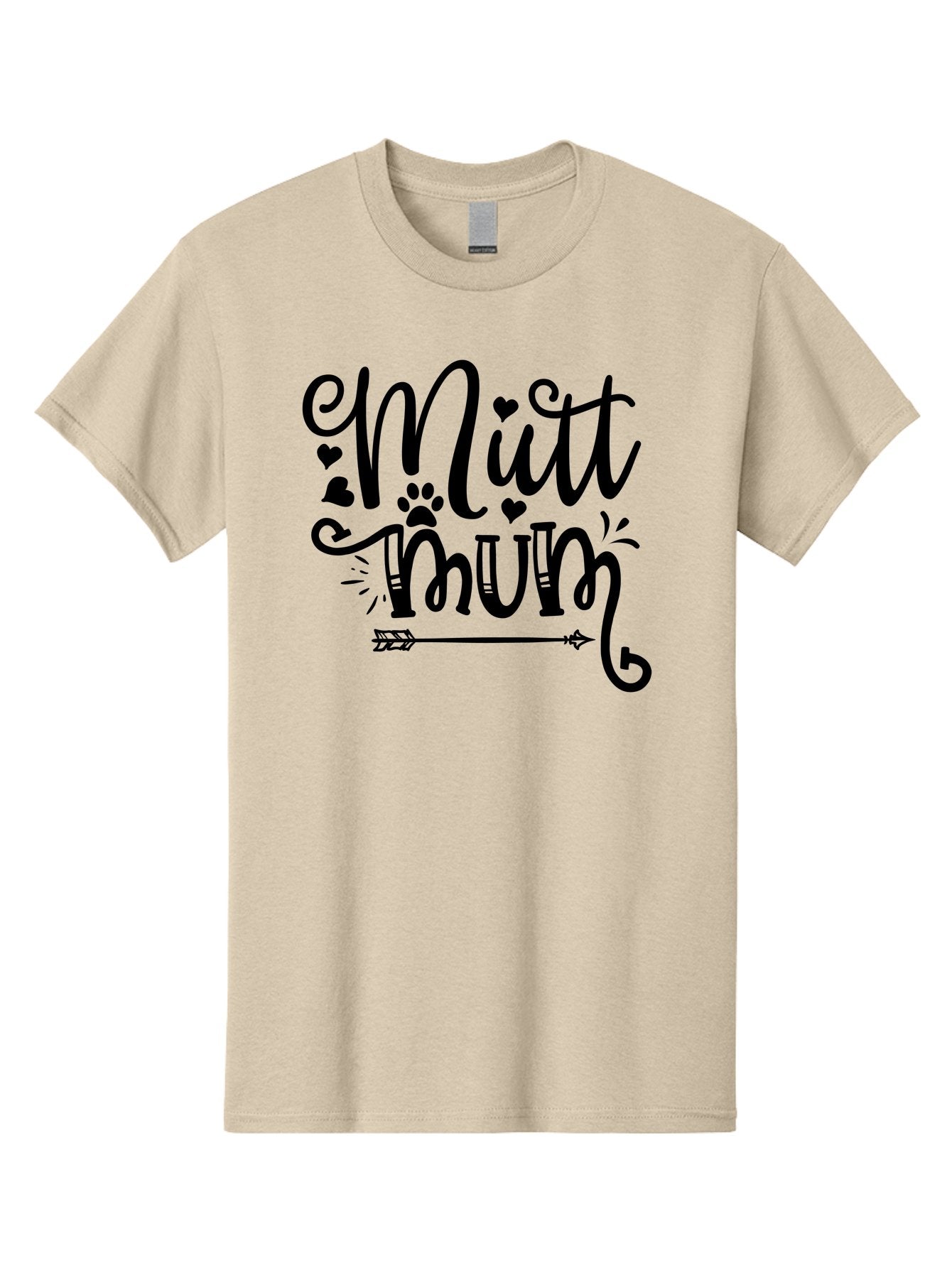Mitt-Mum Men'S Graphic Tee, 100% Cotton, Comfortable Casual Summer Wear, Machine Washable, Mitt Mum, Dog Mom, Pet Lover, Cute Typography, Black Font, Hearts, Paw Print, Arrow Design, Whimsical Elements, Dog Mom Gifts, Pet Accessories Aad439 13