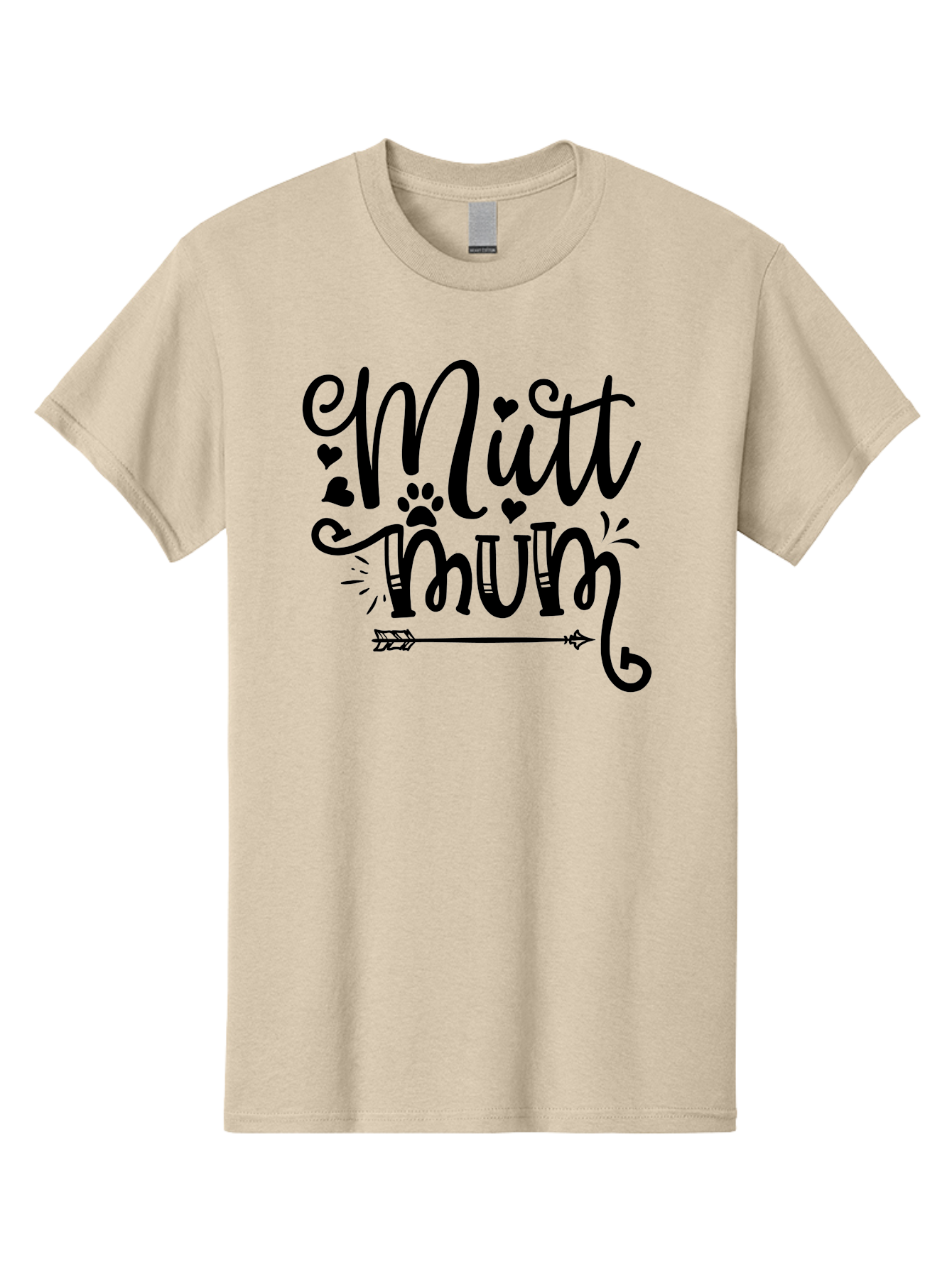 Mitt-Mum Men'S Graphic Tee, 100% Cotton, Comfortable Casual Summer Wear, Machine Washable, Mitt Mum, Dog Mom, Pet Lover, Cute Typography, Black Font, Hearts, Paw Print, Arrow Design, Whimsical Elements, Dog Mom Gifts, Pet Accessories Aad439 29