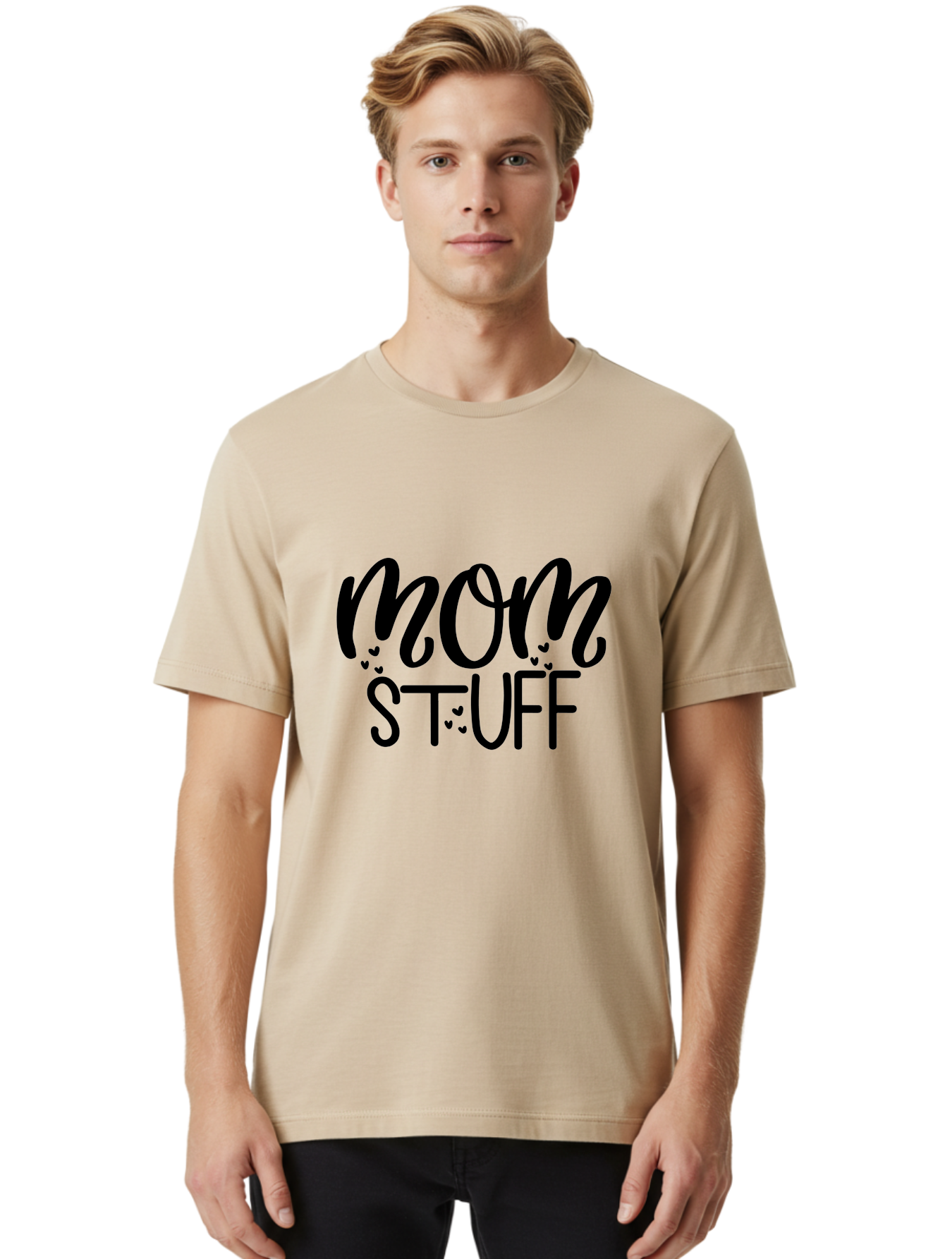 Mom-Stuff Men'S Graphic Tee, 100% Cotton, Comfortable Casual Summer Wear, Machine Washable, Mom Stuff, Motherhood, Mom Life, Heartwarming Design, Typography, Inspirational Quote, Motherly Love, Cute Graphics Aad443