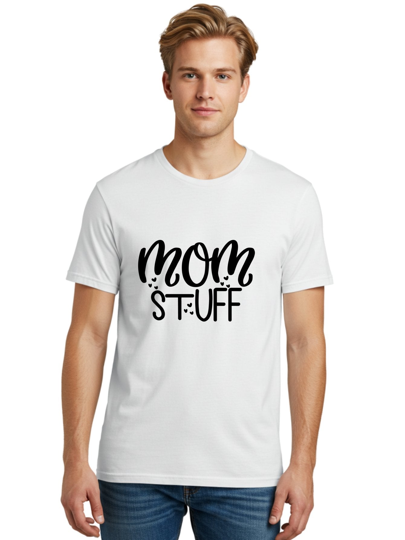 Mom-Stuff Men'S Graphic Tee, 100% Cotton, Comfortable Casual Summer Wear, Machine Washable, Mom Stuff, Motherhood, Mom Life, Heartwarming Design, Typography, Inspirational Quote, Motherly Love, Cute Graphics Aad443 22