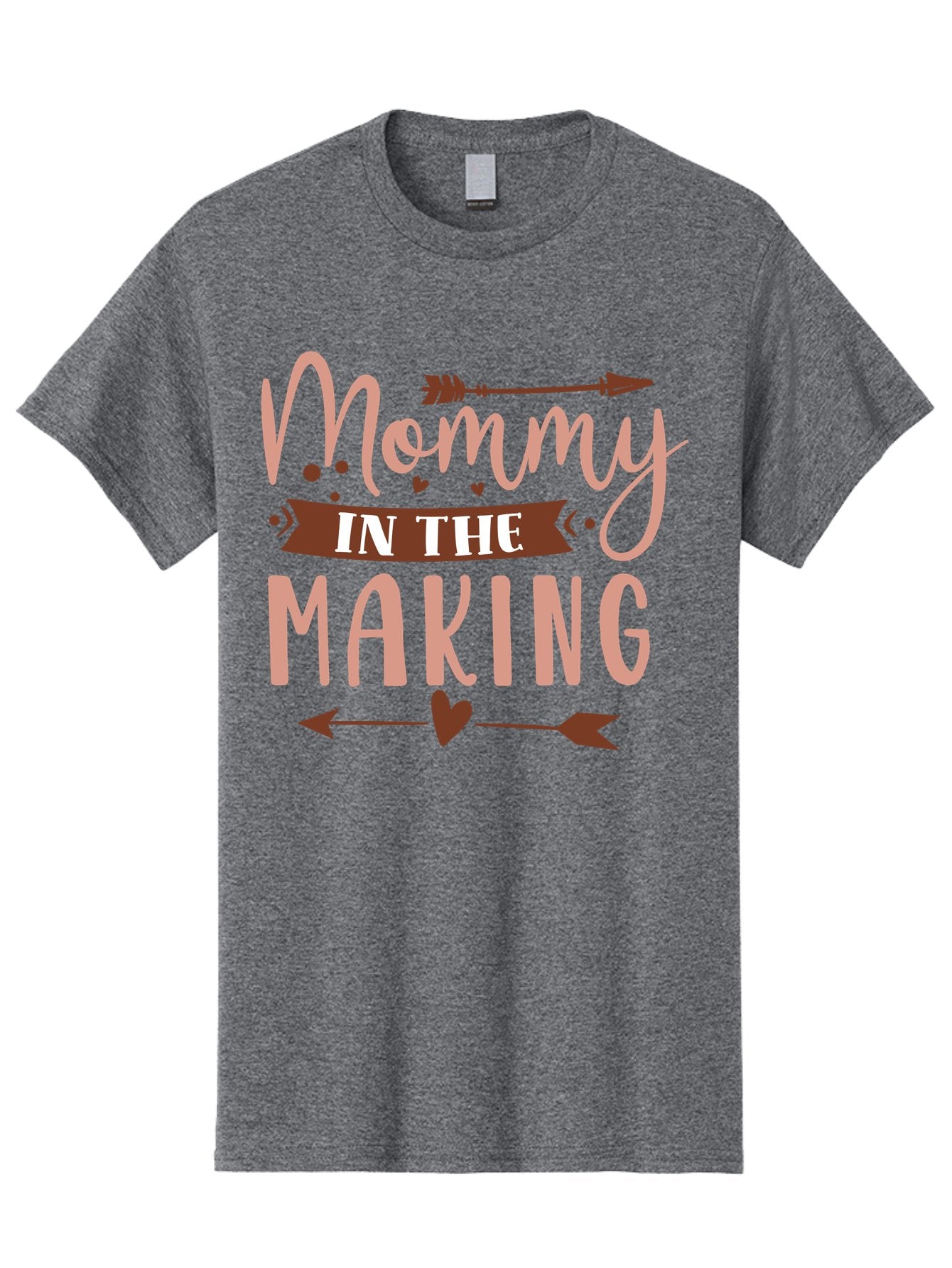 Mommy-In-The-Making Men'S Graphic Tee, 100% Cotton, Comfortable Casual Summer Wear, Machine Washable, Mommy In The Making, Pregnancy Announcement, Baby On The Way, Motherhood, Arrow Design, Pink Lettering, Heartwarming Message, Aad444 5