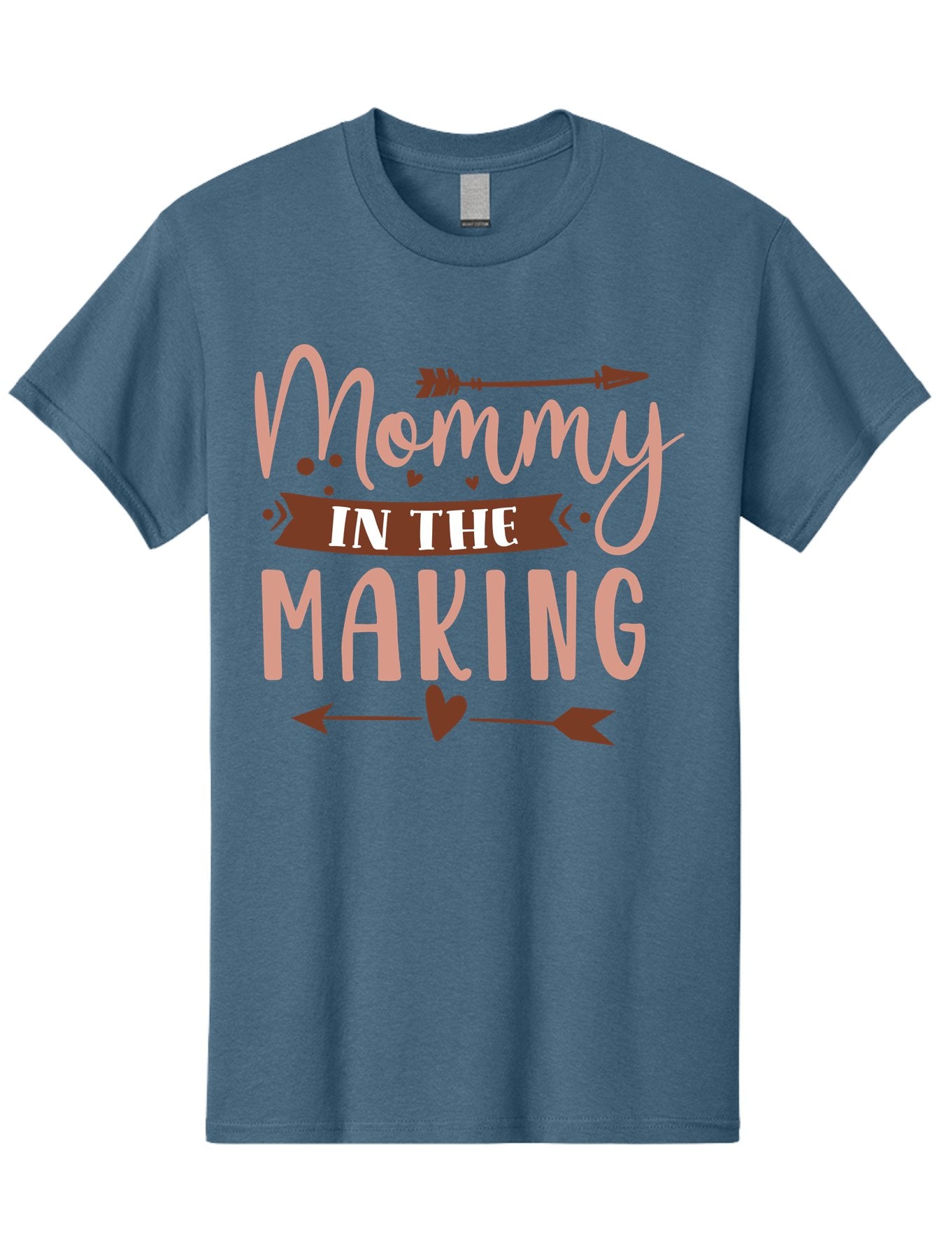Mommy-In-The-Making Men'S Graphic Tee, 100% Cotton, Comfortable Casual Summer Wear, Machine Washable, Mommy In The Making, Pregnancy Announcement, Baby On The Way, Motherhood, Arrow Design, Pink Lettering, Heartwarming Message, Aad444 10