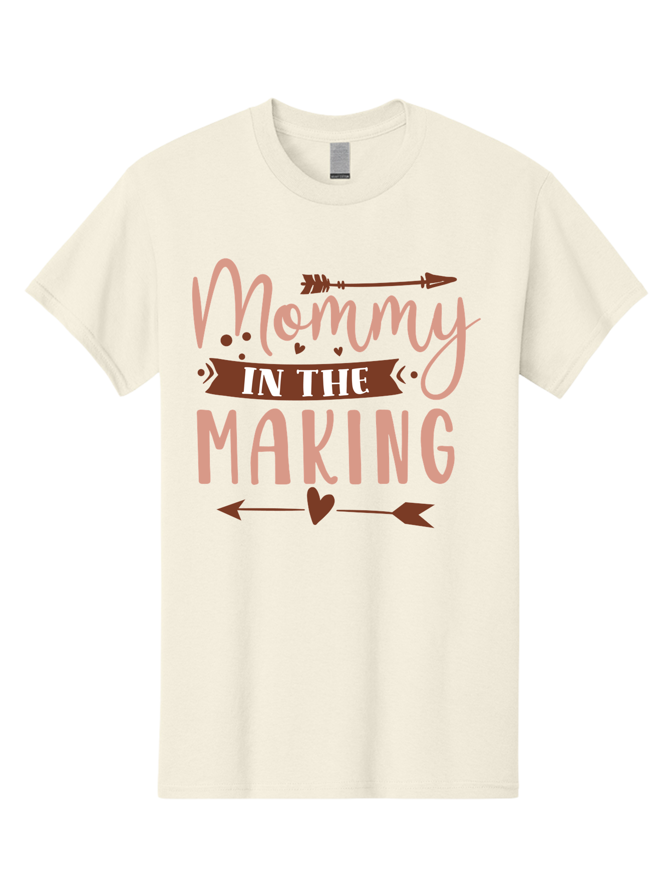 Mommy-In-The-Making Men'S Graphic Tee, 100% Cotton, Comfortable Casual Summer Wear, Machine Washable, Mommy In The Making, Pregnancy Announcement, Baby On The Way, Motherhood, Arrow Design, Pink Lettering, Heartwarming Message, Aad444 5