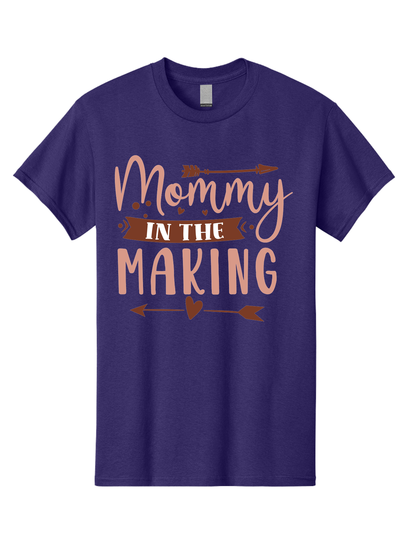 Mommy-In-The-Making Men'S Graphic Tee, 100% Cotton, Comfortable Casual Summer Wear, Machine Washable, Mommy In The Making, Pregnancy Announcement, Baby On The Way, Motherhood, Arrow Design, Pink Lettering, Heartwarming Message, Aad444 29