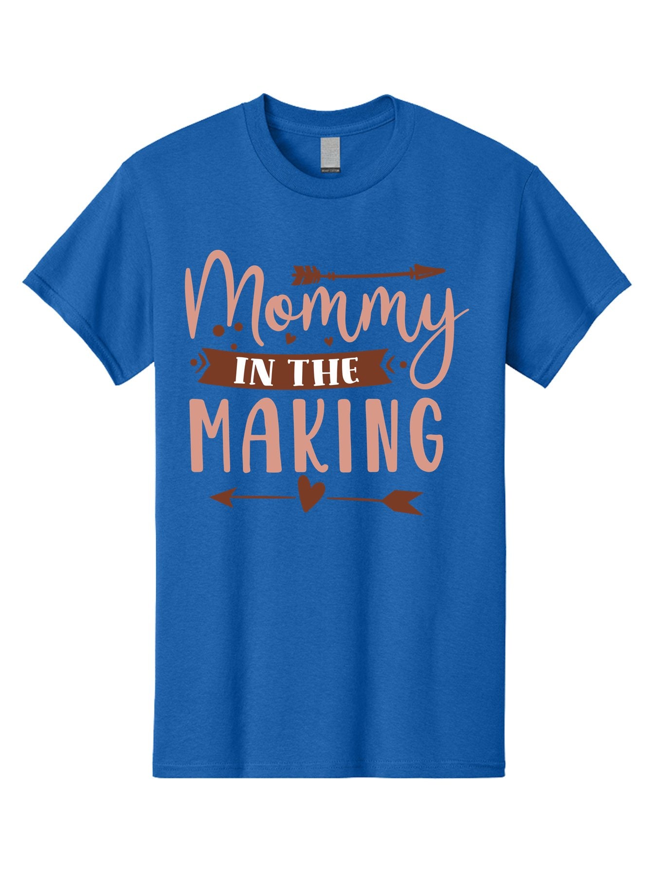 Mommy-In-The-Making Men'S Graphic Tee, 100% Cotton, Comfortable Casual Summer Wear, Machine Washable, Mommy In The Making, Pregnancy Announcement, Baby On The Way, Motherhood, Arrow Design, Pink Lettering, Heartwarming Message, Aad444 3