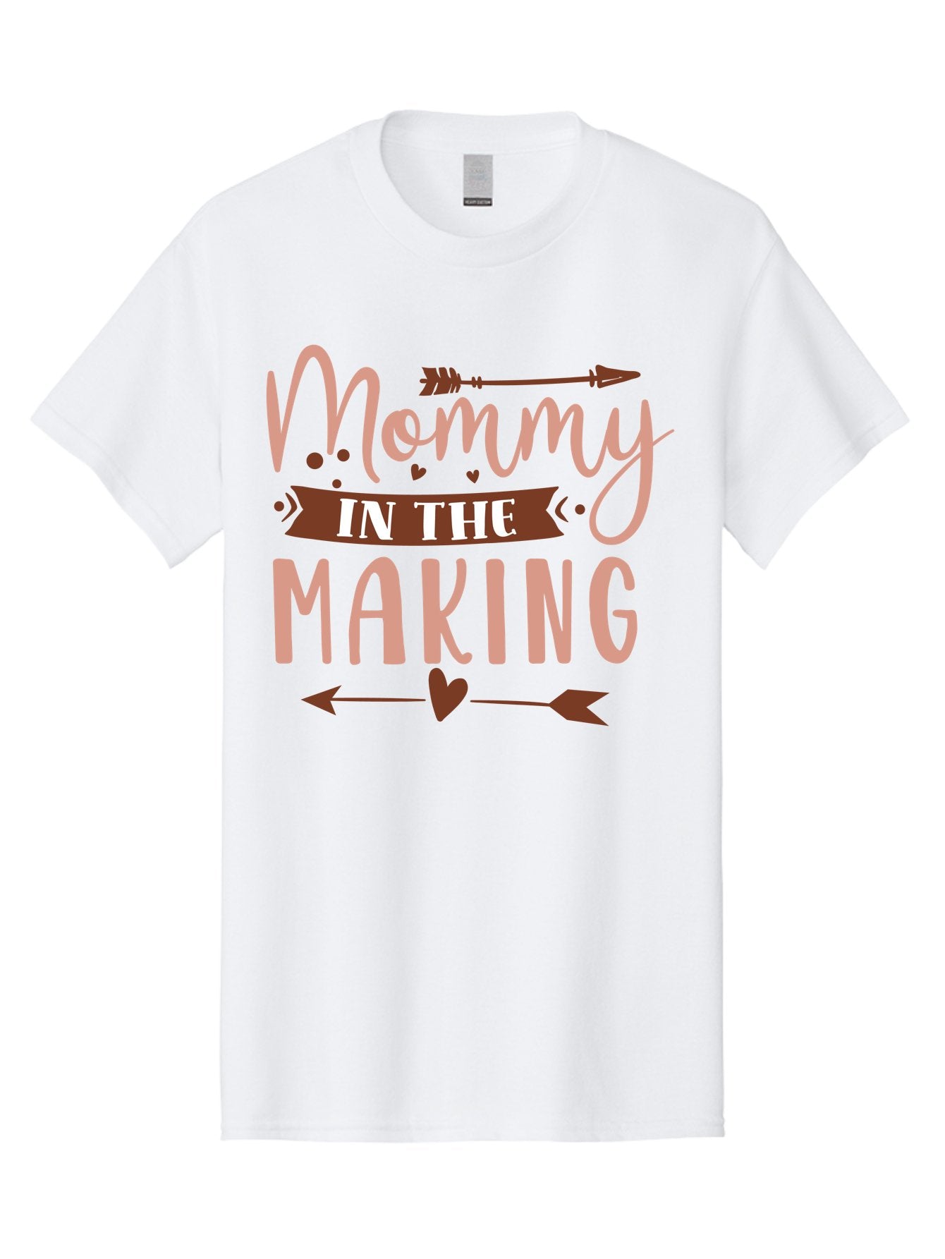 Mommy-In-The-Making Men'S Graphic Tee, 100% Cotton, Comfortable Casual Summer Wear, Machine Washable, Mommy In The Making, Pregnancy Announcement, Baby On The Way, Motherhood, Arrow Design, Pink Lettering, Heartwarming Message, Aad444 6