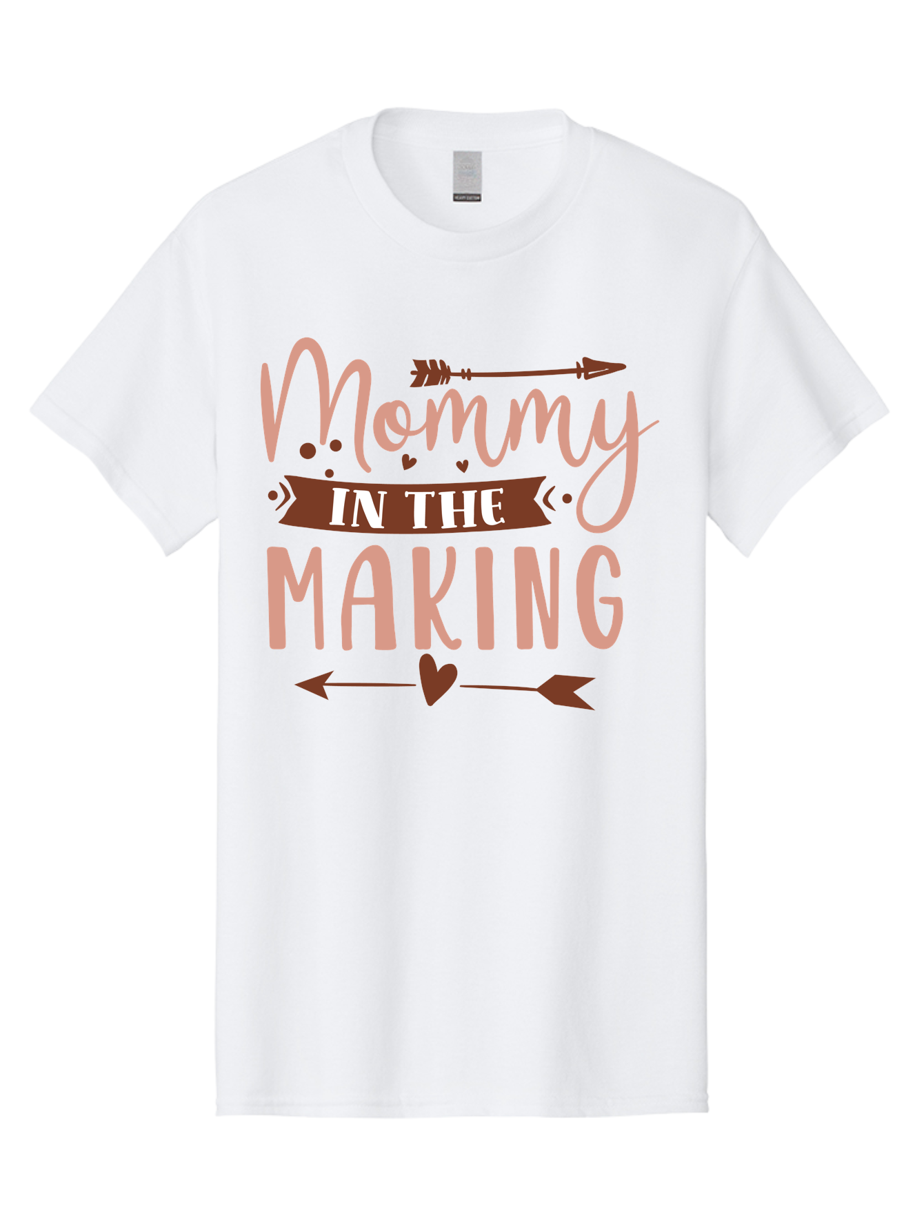 Mommy-In-The-Making Men'S Graphic Tee, 100% Cotton, Comfortable Casual Summer Wear, Machine Washable, Mommy In The Making, Pregnancy Announcement, Baby On The Way, Motherhood, Arrow Design, Pink Lettering, Heartwarming Message, Aad444 13