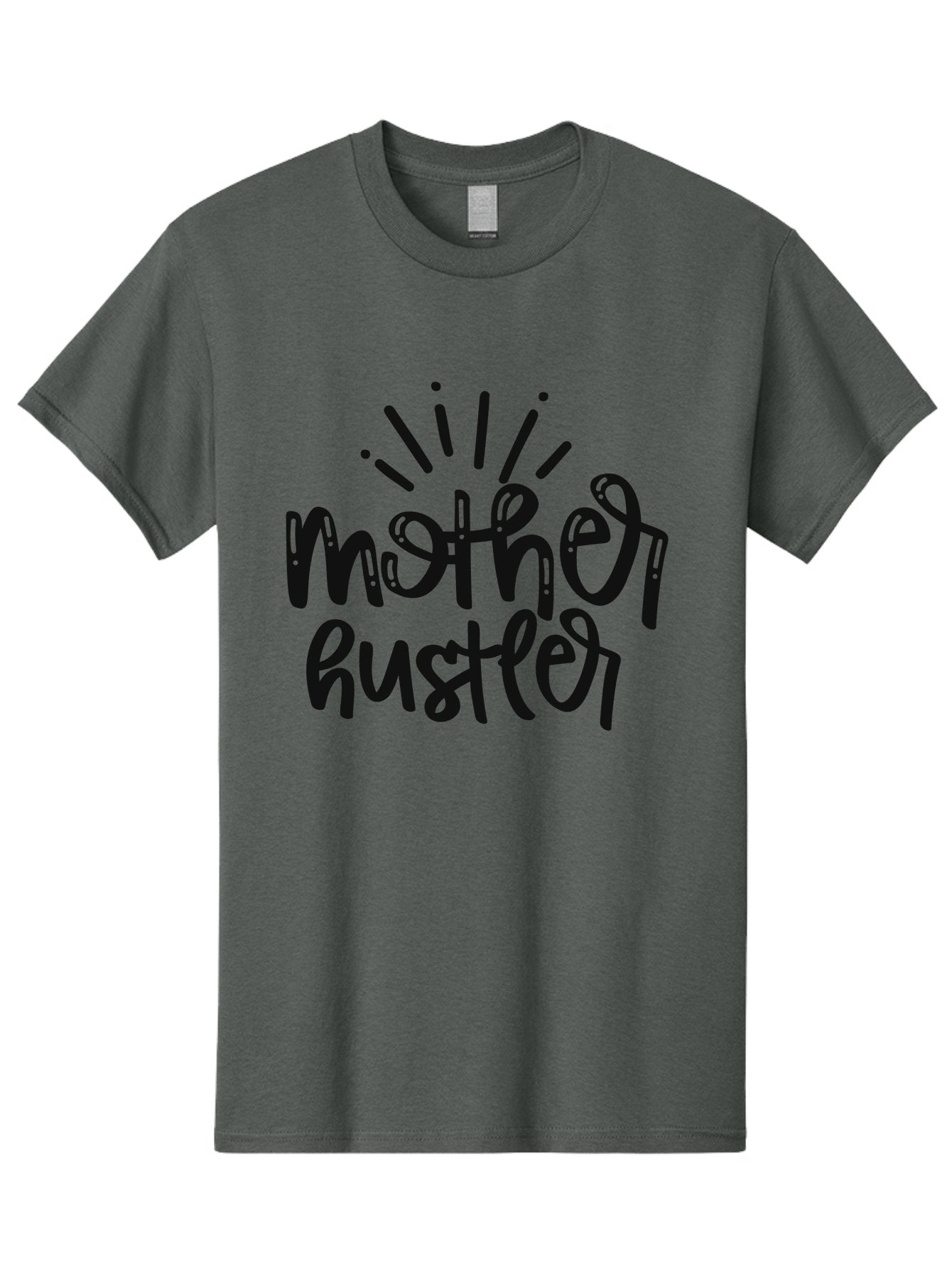 Mother-Hustler Men'S Graphic Tee, 100% Cotton, Comfortable Casual Summer Wear, Machine Washable, Empowering Quote, Motivational Phrase, Motherhood Inspiration, Hustler Mentality, Parenting Motivation, Black Lettering, Bold Text, Aad446 14
