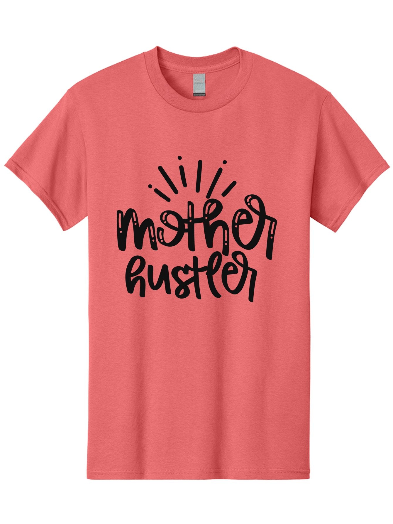 Mother-Hustler Men'S Graphic Tee, 100% Cotton, Comfortable Casual Summer Wear, Machine Washable, Empowering Quote, Motivational Phrase, Motherhood Inspiration, Hustler Mentality, Parenting Motivation, Black Lettering, Bold Text, Aad446 10