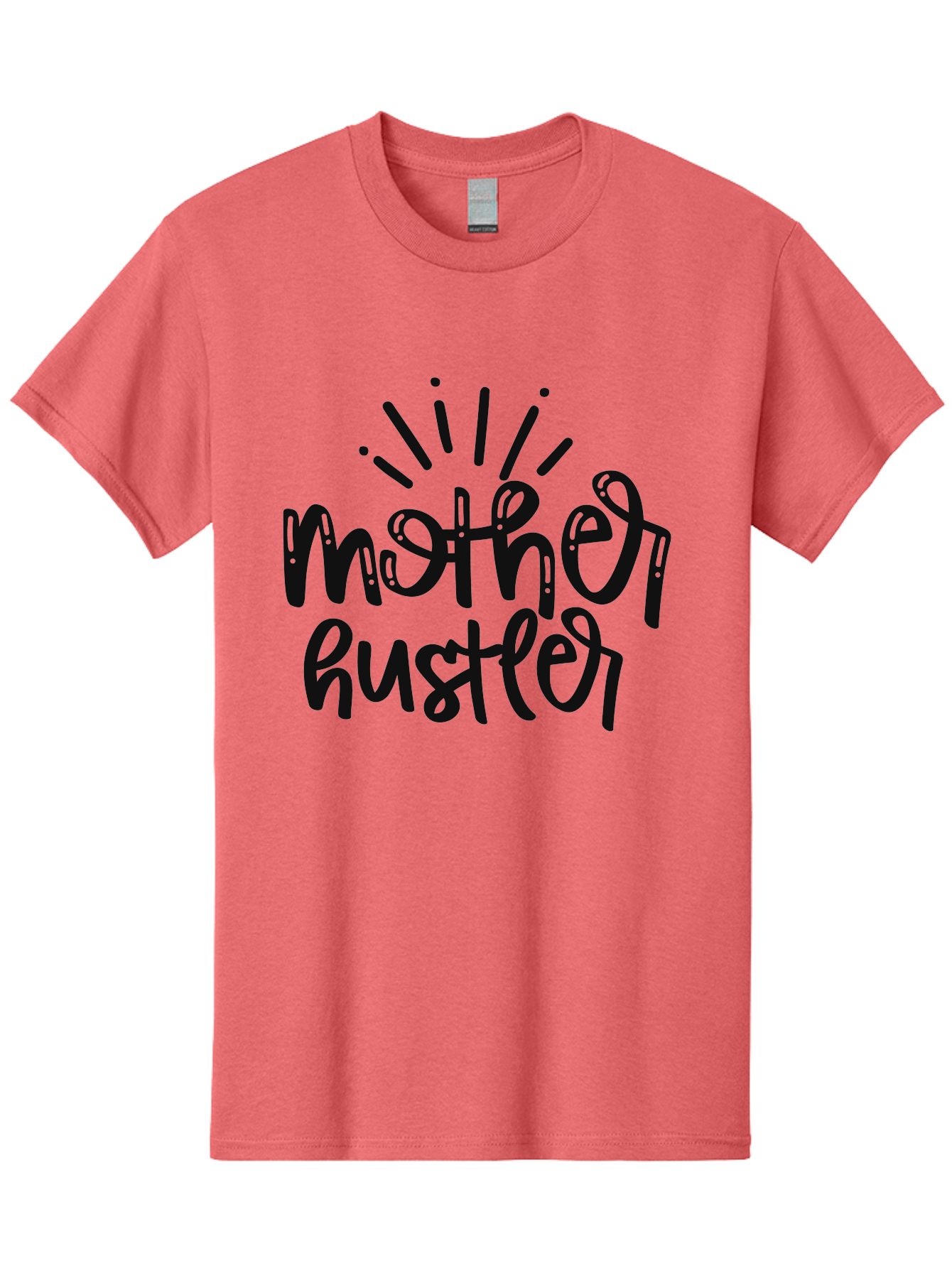 Mother-Hustler Men'S Graphic Tee, 100% Cotton, Comfortable Casual Summer Wear, Machine Washable, Empowering Quote, Motivational Phrase, Motherhood Inspiration, Hustler Mentality, Parenting Motivation, Black Lettering, Bold Text, Aad446 27