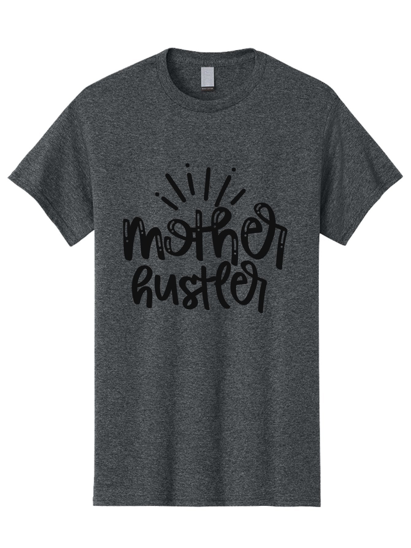 Mother-Hustler Men'S Graphic Tee, 100% Cotton, Comfortable Casual Summer Wear, Machine Washable, Empowering Quote, Motivational Phrase, Motherhood Inspiration, Hustler Mentality, Parenting Motivation, Black Lettering, Bold Text, Aad446 6