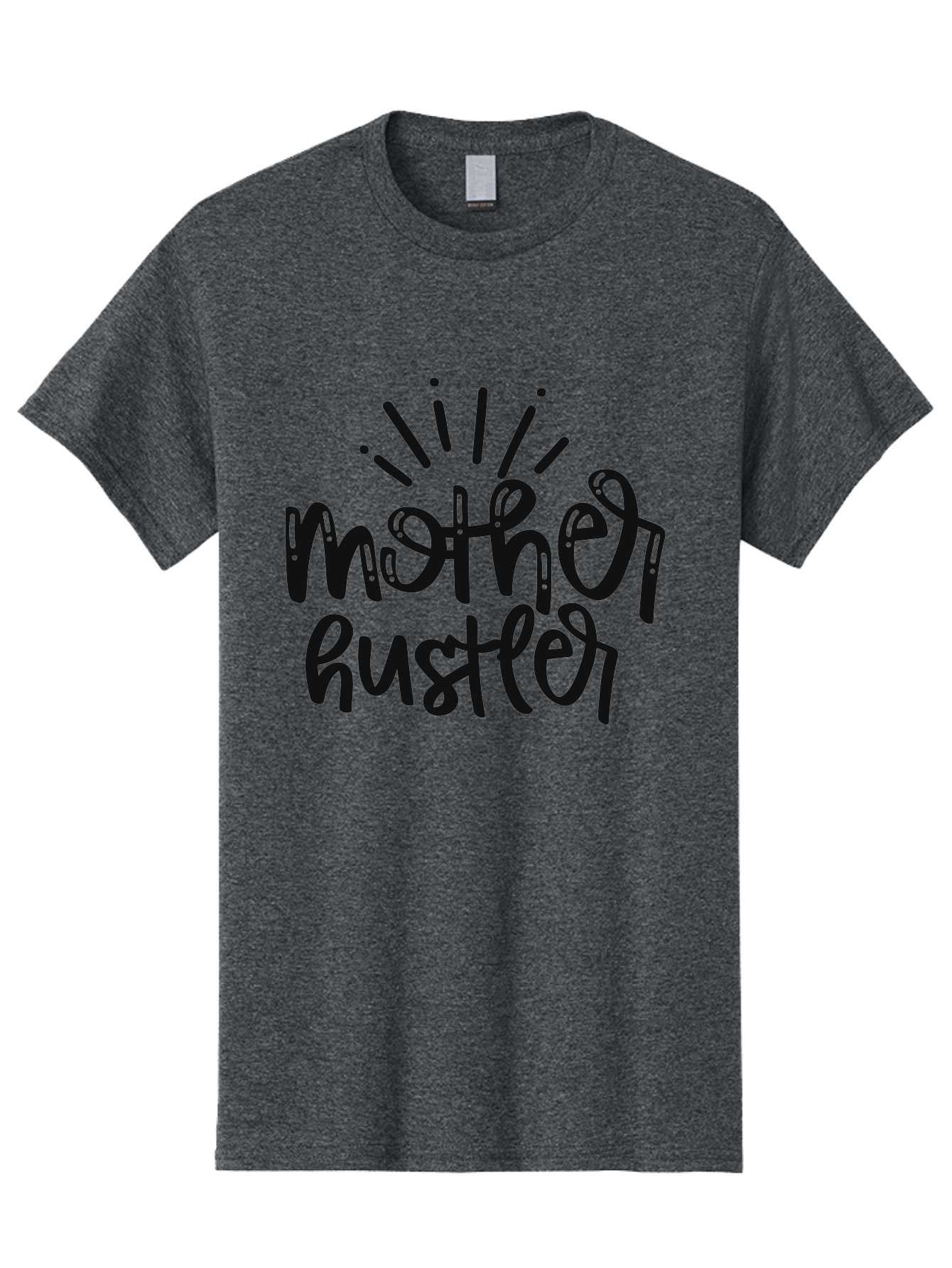 Mother-Hustler Men'S Graphic Tee, 100% Cotton, Comfortable Casual Summer Wear, Machine Washable, Empowering Quote, Motivational Phrase, Motherhood Inspiration, Hustler Mentality, Parenting Motivation, Black Lettering, Bold Text, Aad446 13