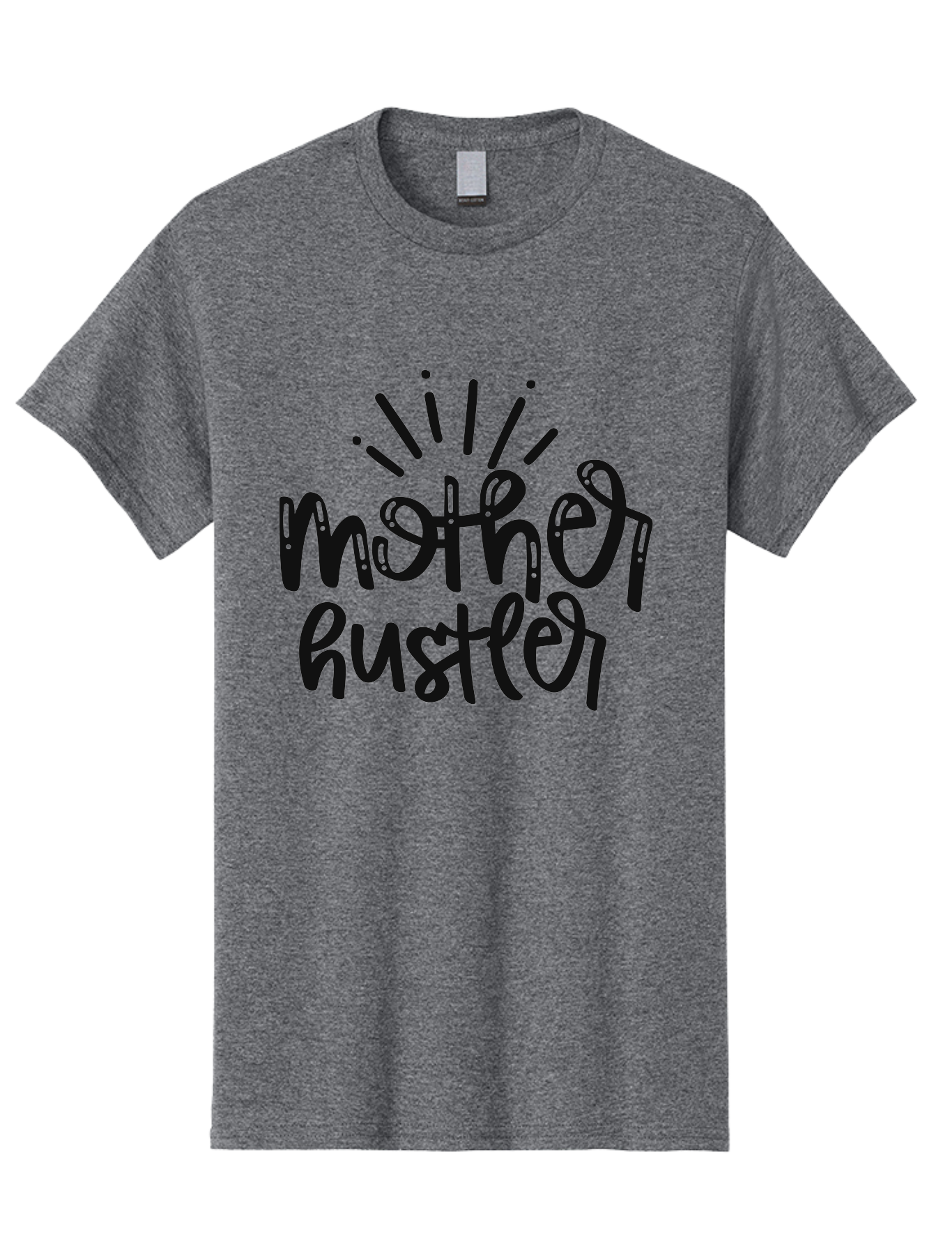 Mother-Hustler Men'S Graphic Tee, 100% Cotton, Comfortable Casual Summer Wear, Machine Washable, Empowering Quote, Motivational Phrase, Motherhood Inspiration, Hustler Mentality, Parenting Motivation, Black Lettering, Bold Text, Aad446 21