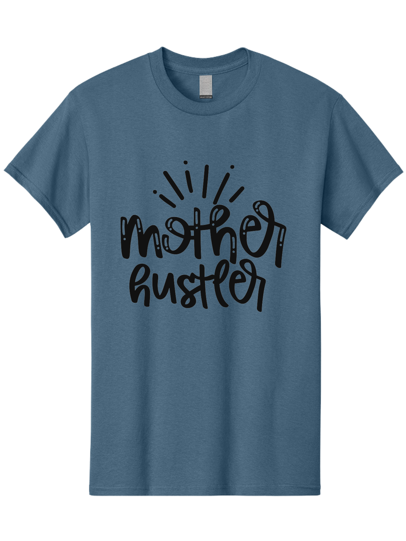 Mother-Hustler Men'S Graphic Tee, 100% Cotton, Comfortable Casual Summer Wear, Machine Washable, Empowering Quote, Motivational Phrase, Motherhood Inspiration, Hustler Mentality, Parenting Motivation, Black Lettering, Bold Text, Aad446 9