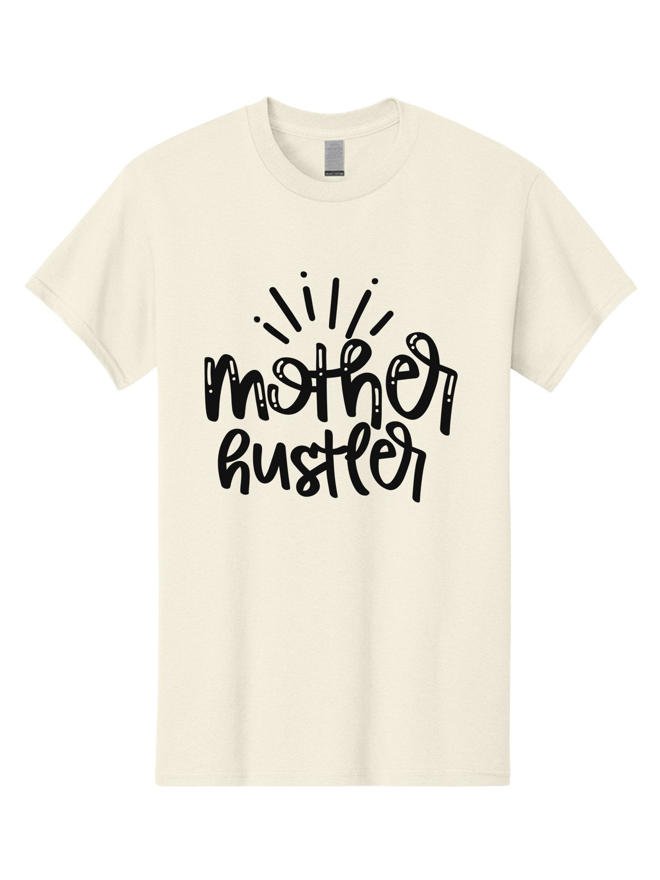 Mother-Hustler Men'S Graphic Tee, 100% Cotton, Comfortable Casual Summer Wear, Machine Washable, Empowering Quote, Motivational Phrase, Motherhood Inspiration, Hustler Mentality, Parenting Motivation, Black Lettering, Bold Text, Aad446