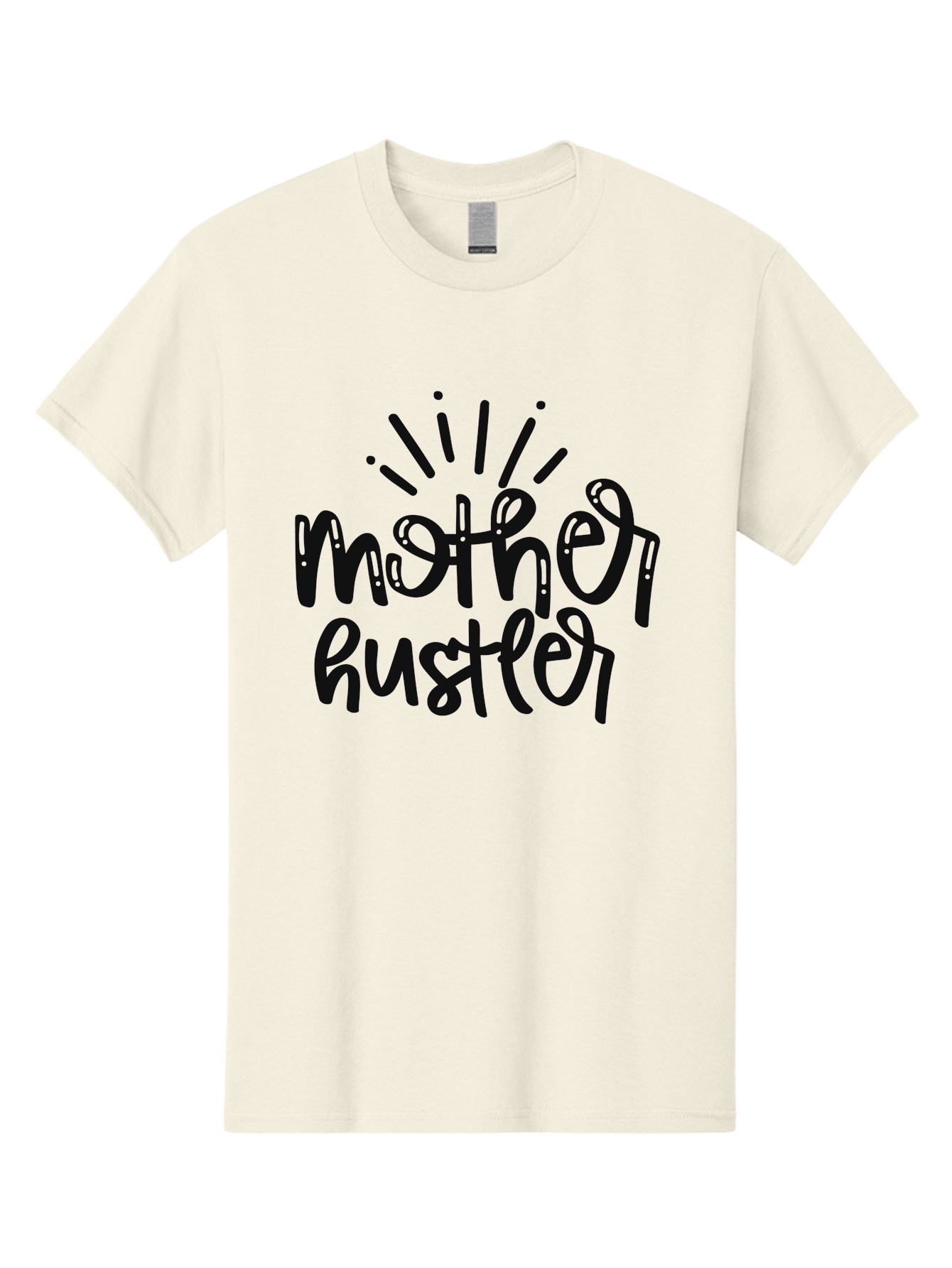 Mother-Hustler Men'S Graphic Tee, 100% Cotton, Comfortable Casual Summer Wear, Machine Washable, Empowering Quote, Motivational Phrase, Motherhood Inspiration, Hustler Mentality, Parenting Motivation, Black Lettering, Bold Text, Aad446 19