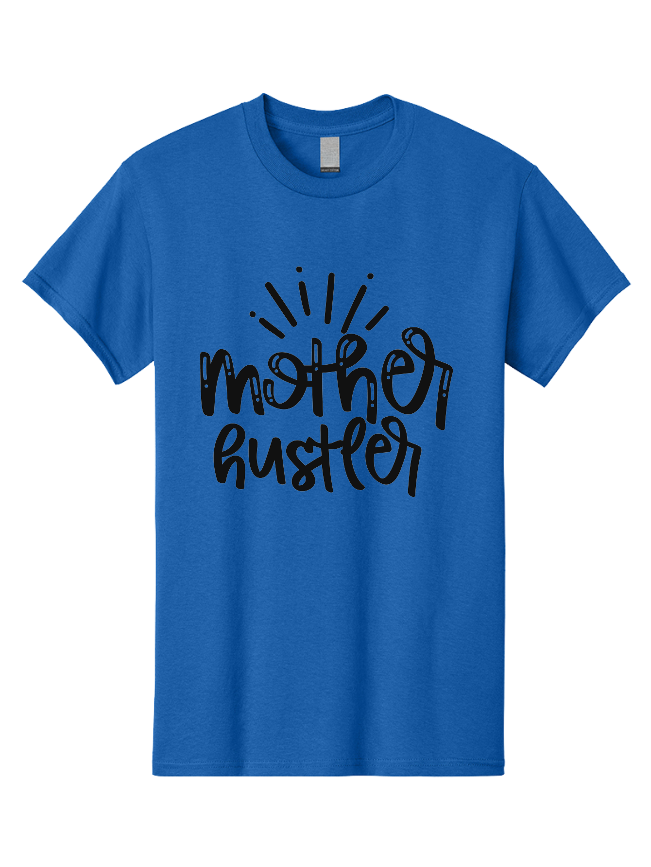 Mother-Hustler Men'S Graphic Tee, 100% Cotton, Comfortable Casual Summer Wear, Machine Washable, Empowering Quote, Motivational Phrase, Motherhood Inspiration, Hustler Mentality, Parenting Motivation, Black Lettering, Bold Text, Aad446 25