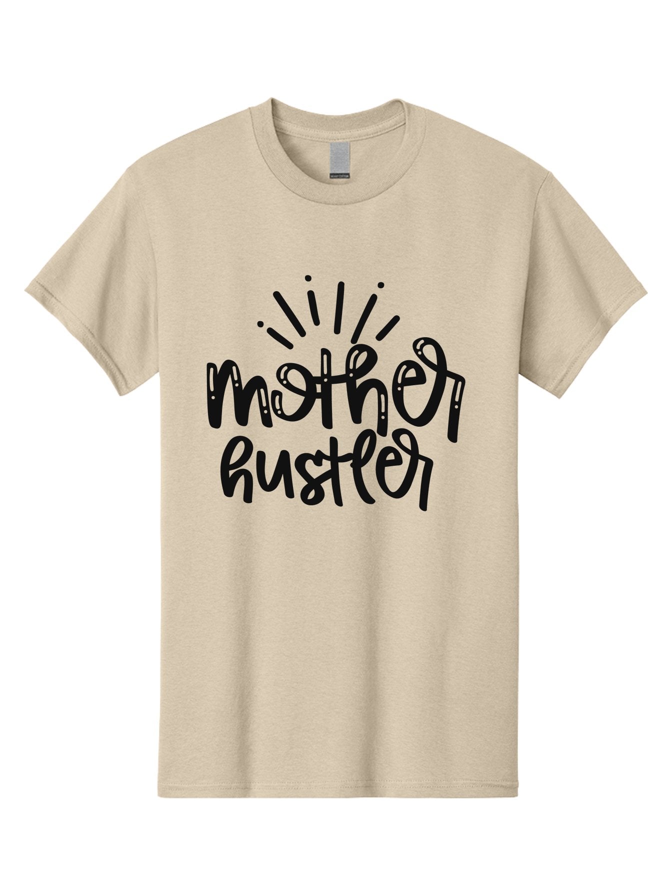 Mother-Hustler Men'S Graphic Tee, 100% Cotton, Comfortable Casual Summer Wear, Machine Washable, Empowering Quote, Motivational Phrase, Motherhood Inspiration, Hustler Mentality, Parenting Motivation, Black Lettering, Bold Text, Aad446 4