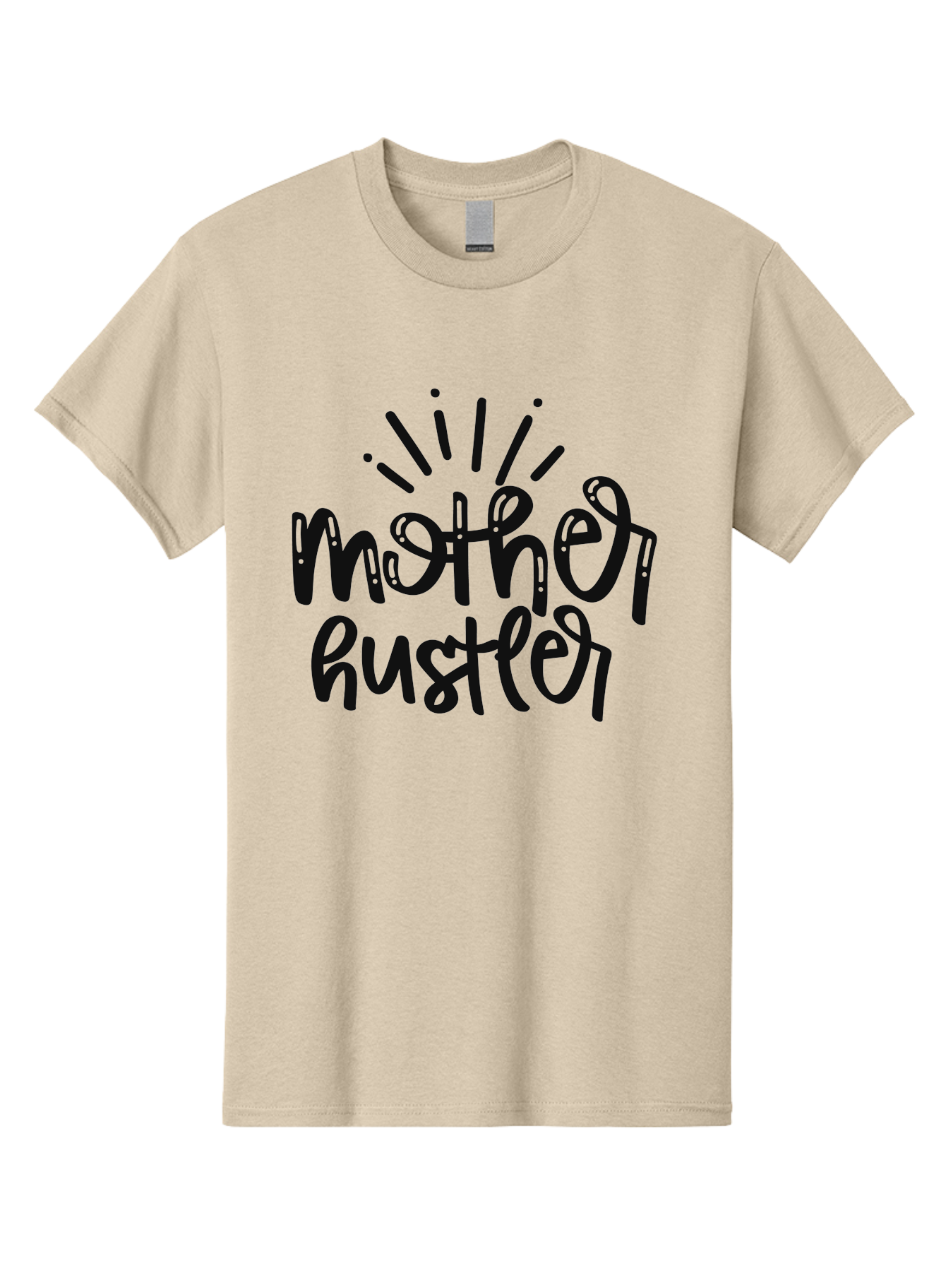 Mother-Hustler Men'S Graphic Tee, 100% Cotton, Comfortable Casual Summer Wear, Machine Washable, Empowering Quote, Motivational Phrase, Motherhood Inspiration, Hustler Mentality, Parenting Motivation, Black Lettering, Bold Text, Aad446 23