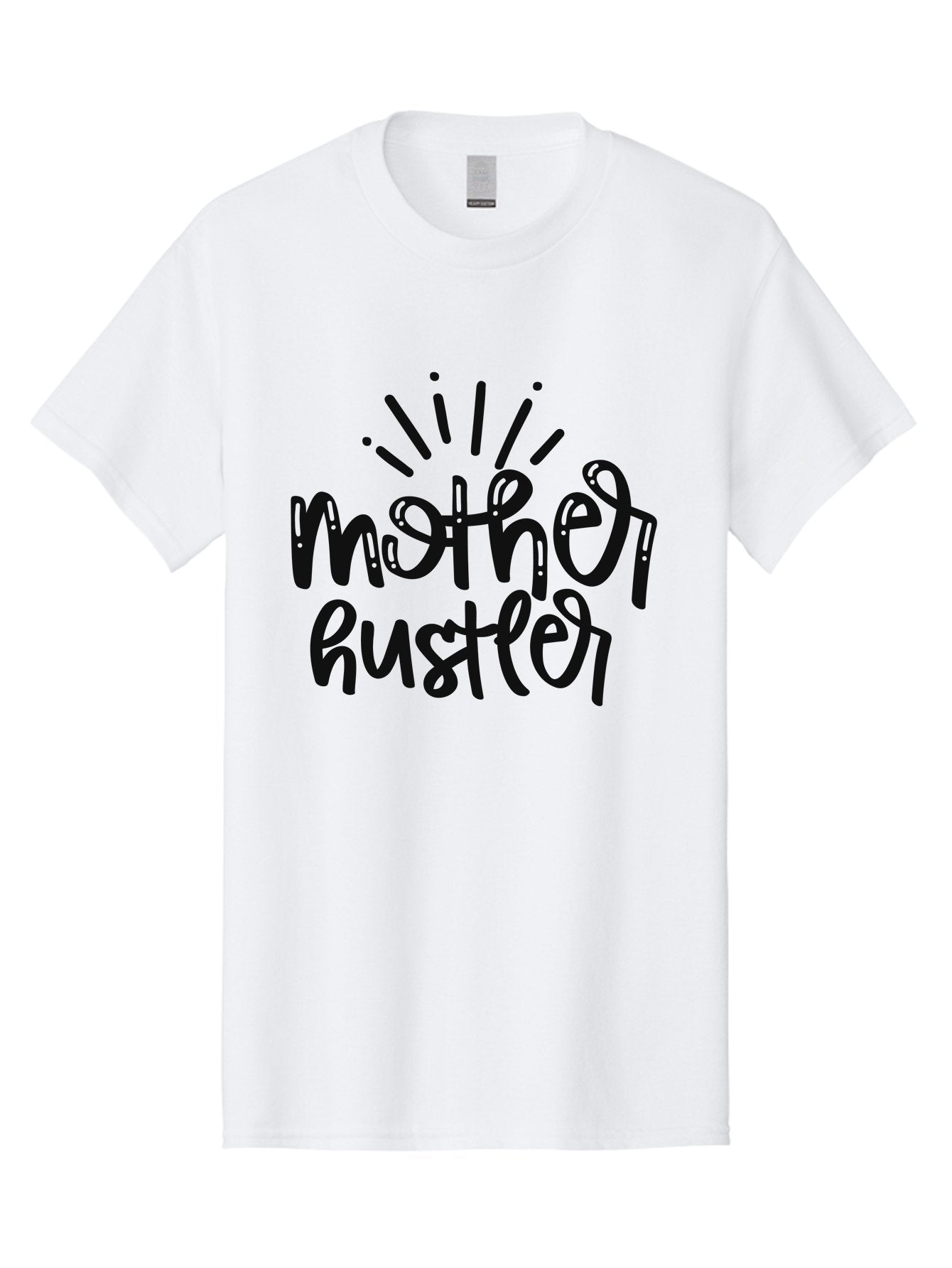 Mother-Hustler Men'S Graphic Tee, 100% Cotton, Comfortable Casual Summer Wear, Machine Washable, Empowering Quote, Motivational Phrase, Motherhood Inspiration, Hustler Mentality, Parenting Motivation, Black Lettering, Bold Text, Aad446 8