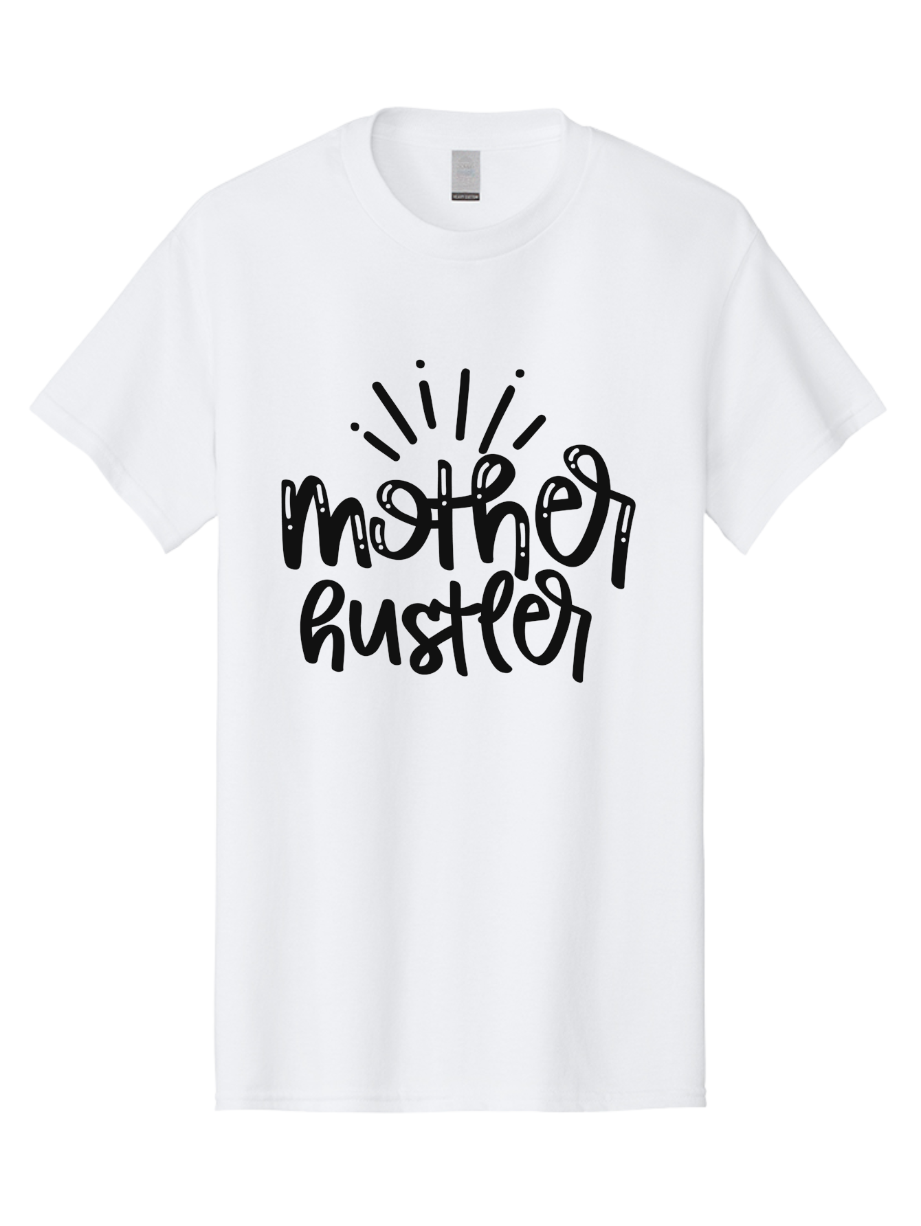 Mother-Hustler Men'S Graphic Tee, 100% Cotton, Comfortable Casual Summer Wear, Machine Washable, Empowering Quote, Motivational Phrase, Motherhood Inspiration, Hustler Mentality, Parenting Motivation, Black Lettering, Bold Text, Aad446 11