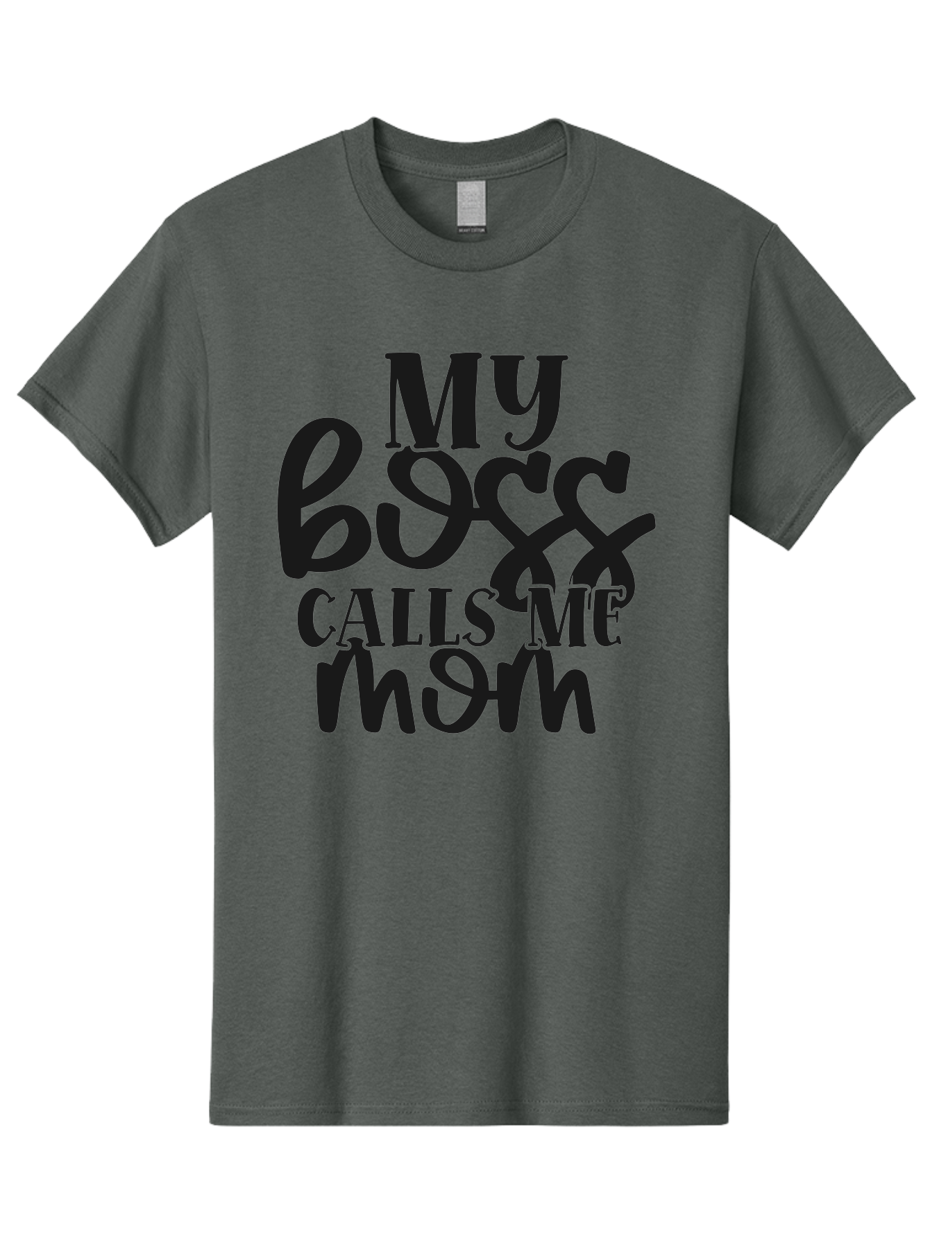 My-Boss-Calls-Me-Mom Men'S Graphic Tee, 100% Cotton, Comfortable Casual Summer Wear, Machine Washable, Funny Mom Quote, Working Mom Humor, Office Mom Joke, Mom Life, Workplace Humor, Motherhood, Working Mother, Office Humor Aad448 5