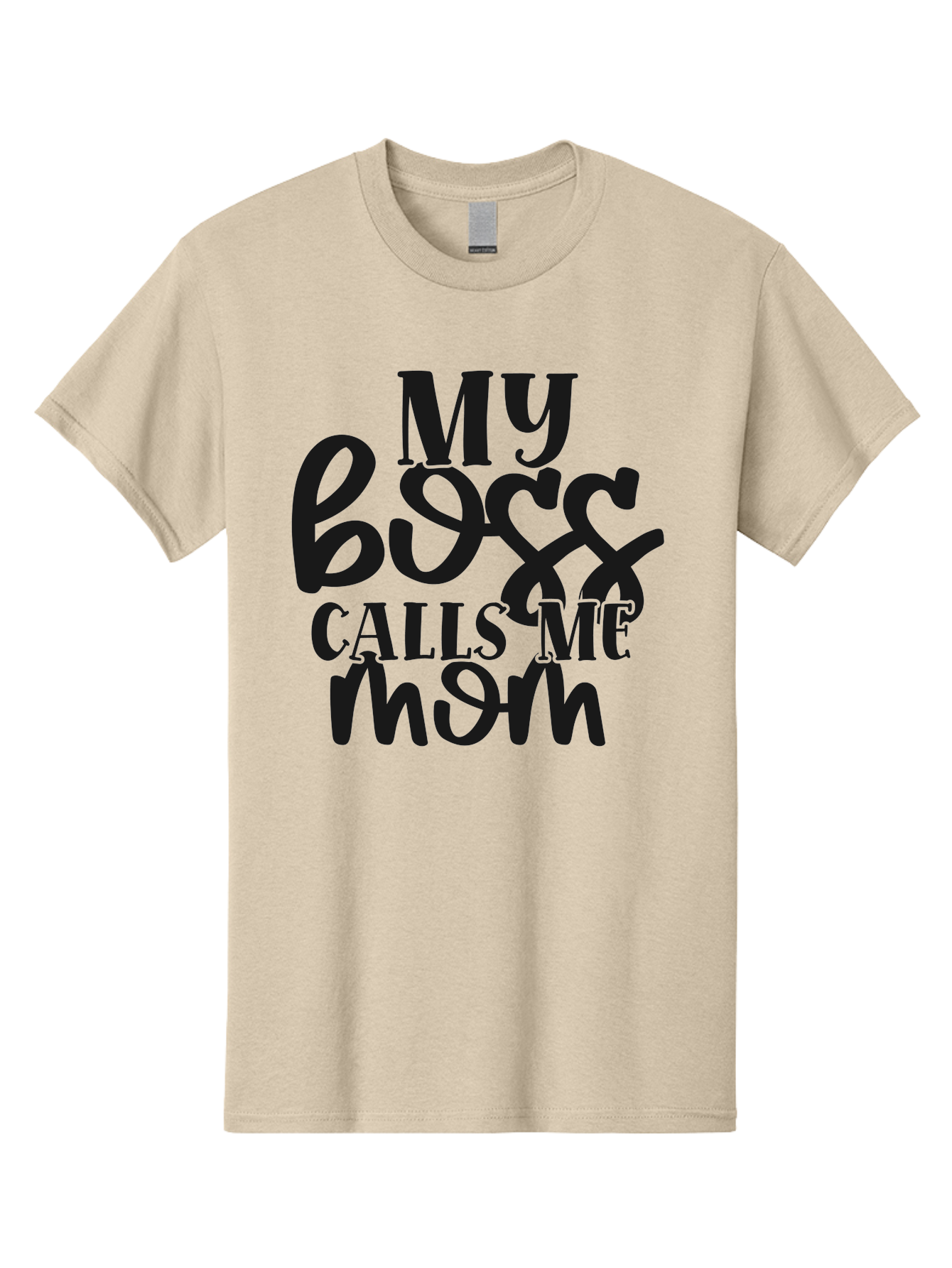 My-Boss-Calls-Me-Mom Men'S Graphic Tee, 100% Cotton, Comfortable Casual Summer Wear, Machine Washable, Funny Mom Quote, Working Mom Humor, Office Mom Joke, Mom Life, Workplace Humor, Motherhood, Working Mother, Office Humor Aad448