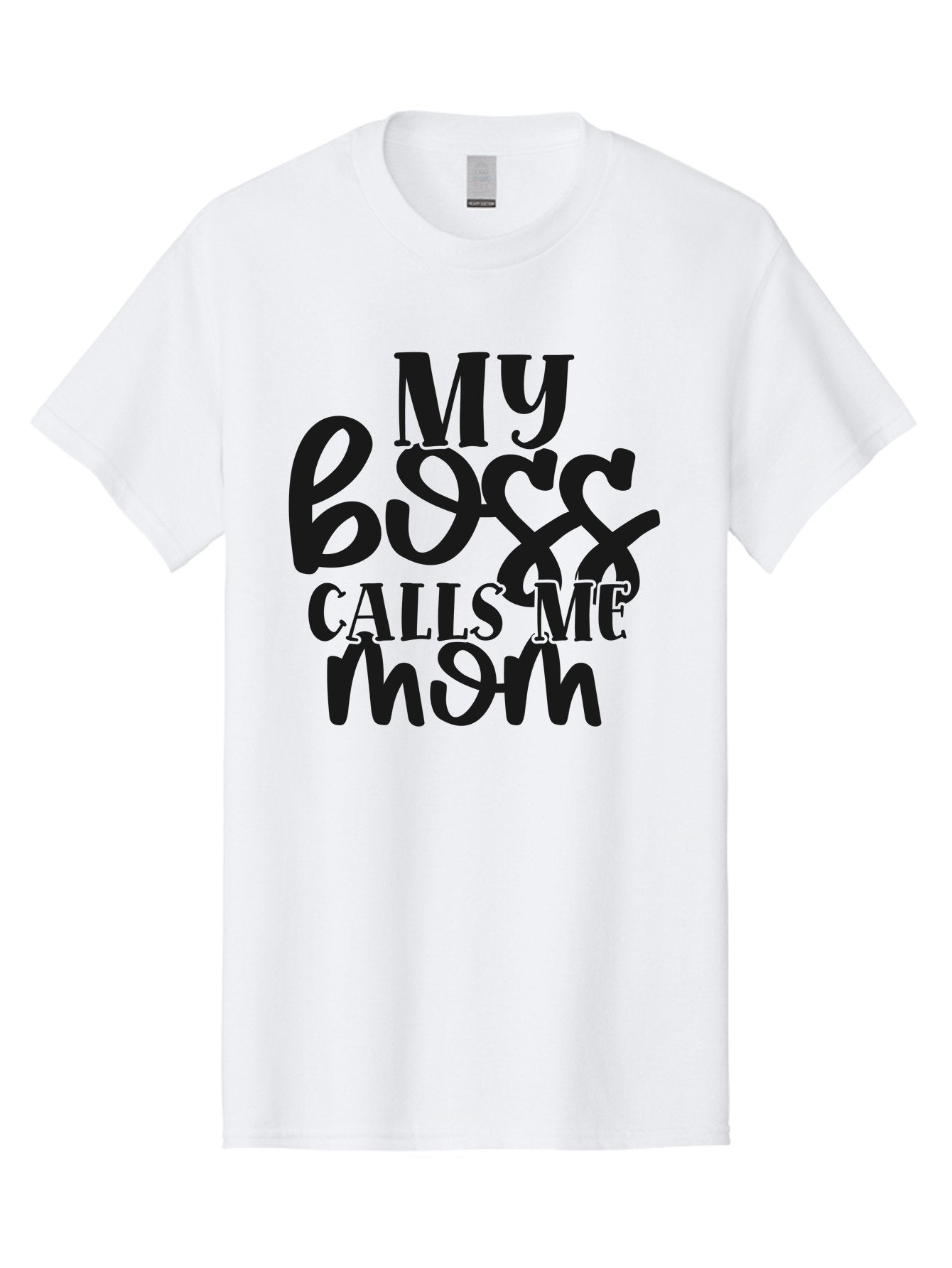 My-Boss-Calls-Me-Mom Men'S Graphic Tee, 100% Cotton, Comfortable Casual Summer Wear, Machine Washable, Funny Mom Quote, Working Mom Humor, Office Mom Joke, Mom Life, Workplace Humor, Motherhood, Working Mother, Office Humor Aad448 4