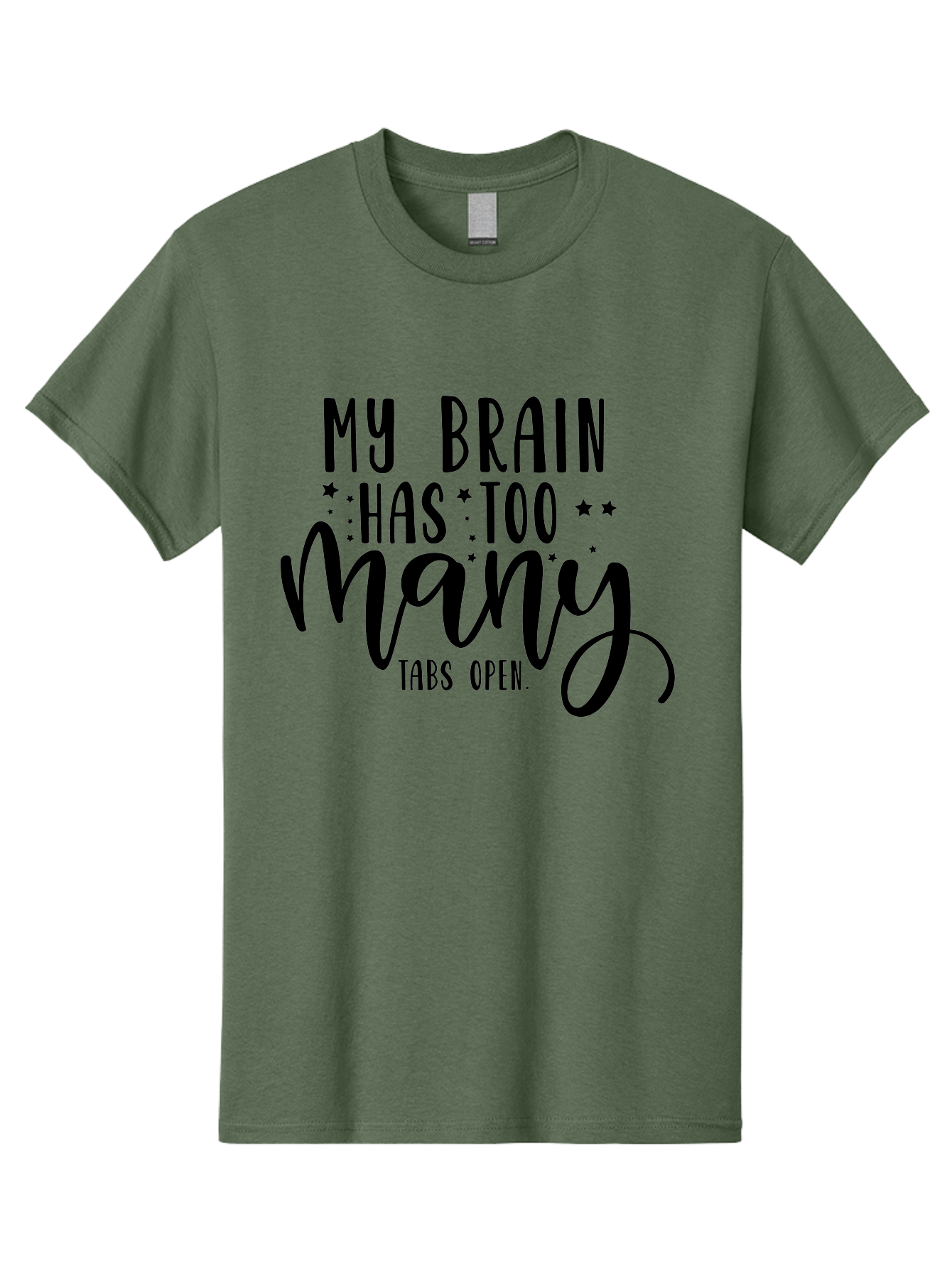 My-Brain-Has-Too-Many-Tabs-Open Men'S Graphic Tee, 100% Cotton, Comfortable Casual Summer Wear, Machine Washable, Funny Quote, Humorous Saying, Relatable Phrase, Brain Overload, Too Many Tabs Open, Mental Multitasking, Quirky Humor, Aad449 29
