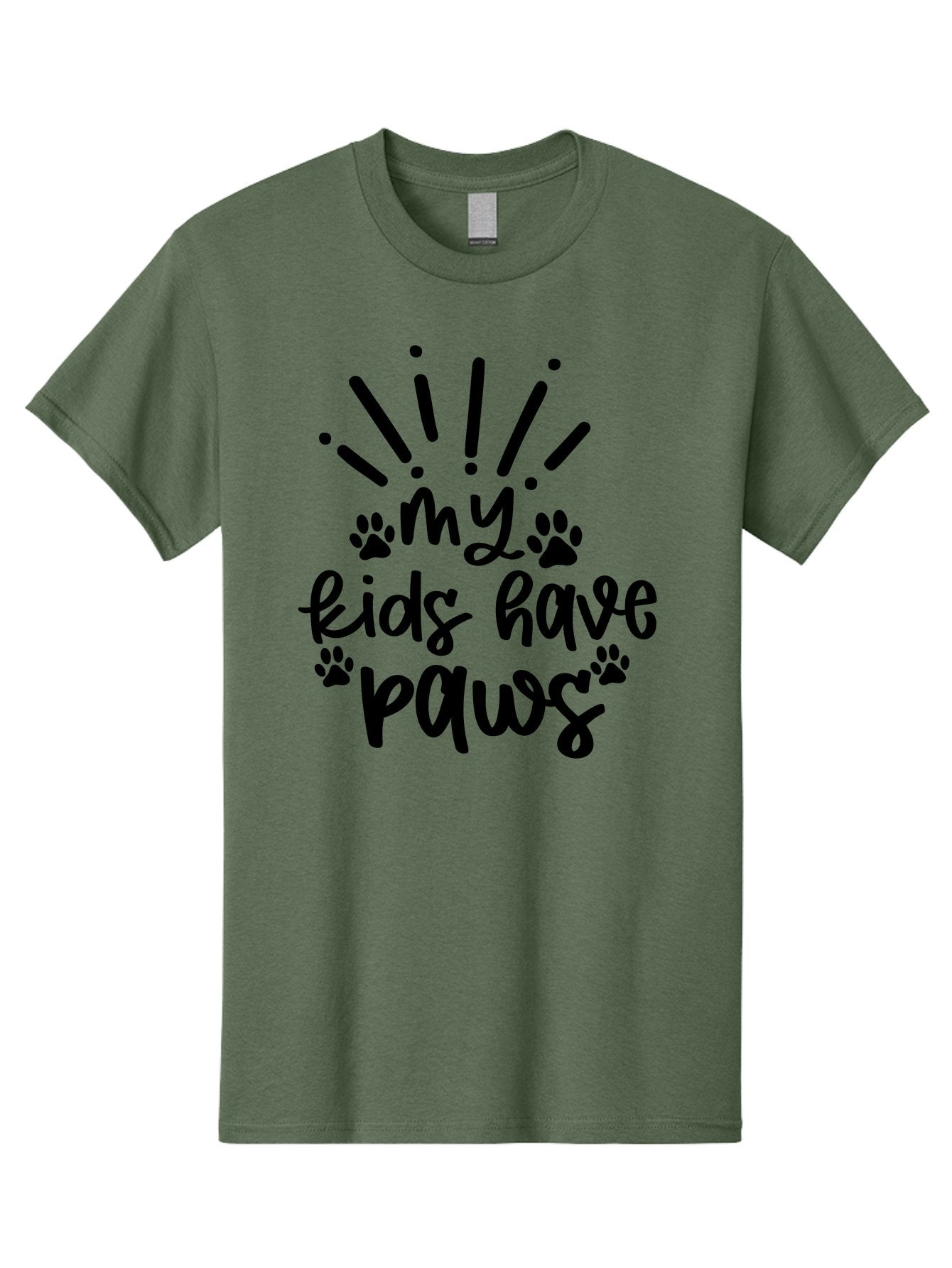 My-Kids-Have-Paws-1 Men'S Graphic Tee, 100% Cotton, Comfortable Casual Summer Wear, Machine Washable, Dog Lovers Quote, Pet Owners, Funny Dog Quotes, Dog Mom Quotes, Paw Print Design, Playful Typography, Dog Parenting Aad451 3